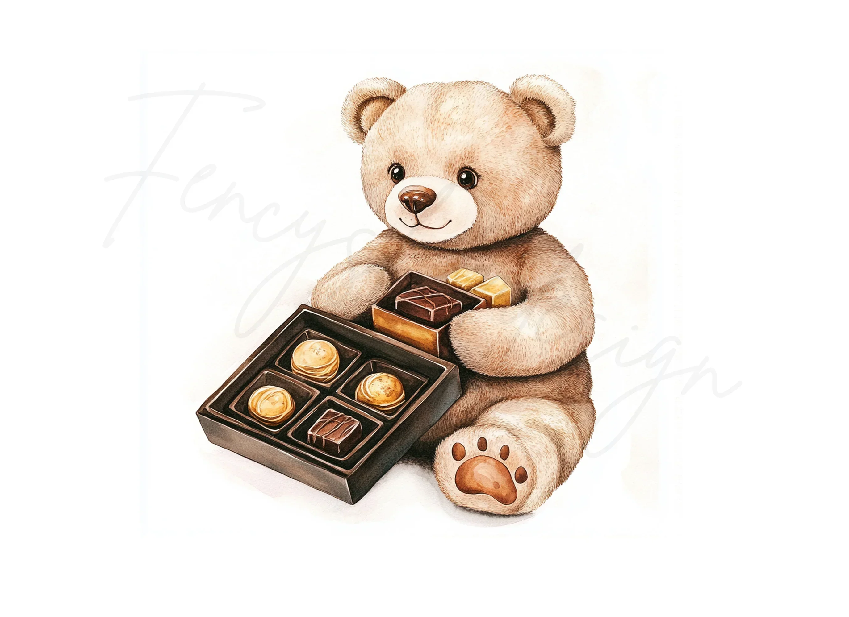Teddy Bear with Chocolate Box Clipart Bundle - Image 3