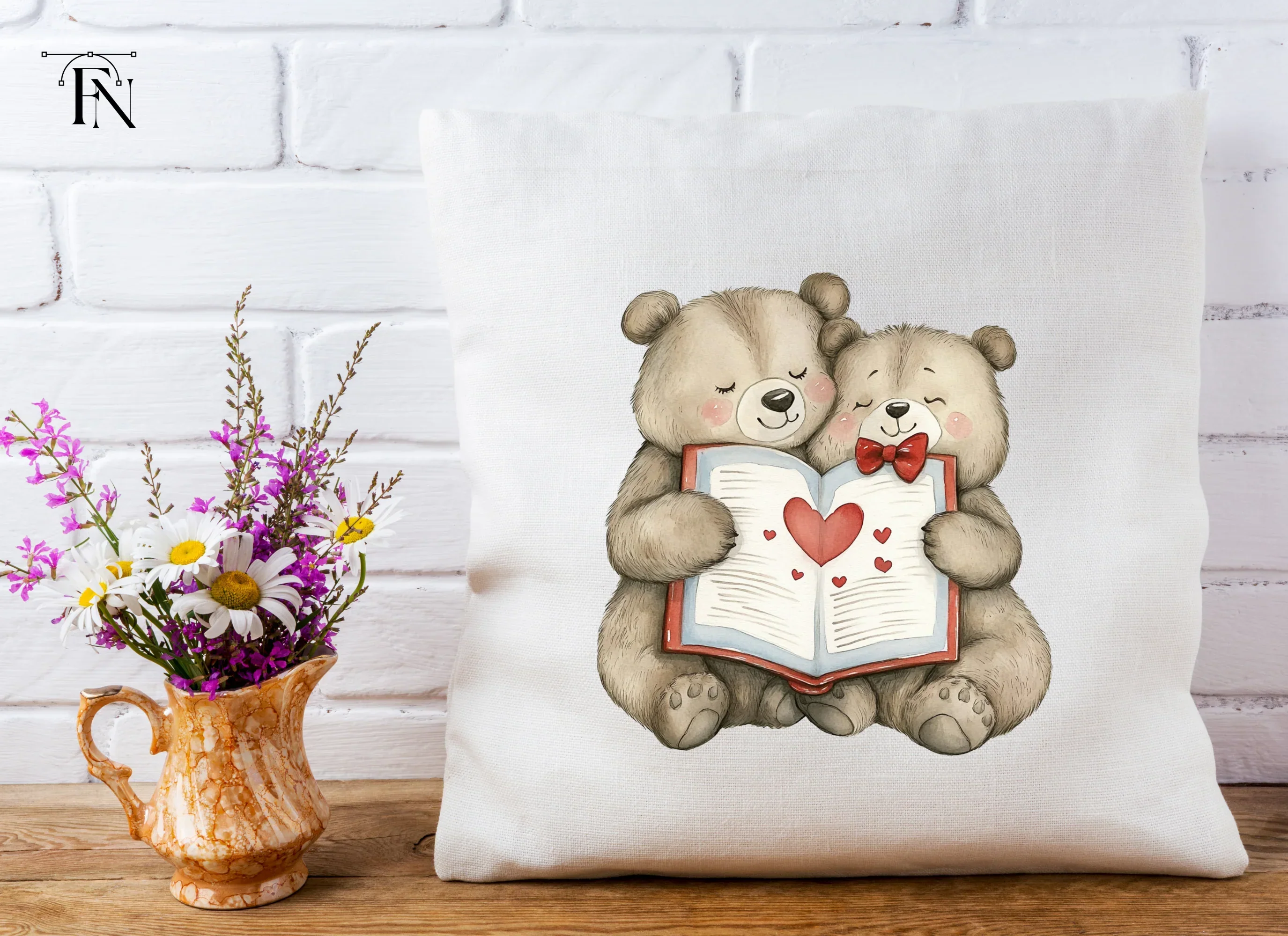Teddy Bears Reading Love Story Clipart Bundle - Image 5