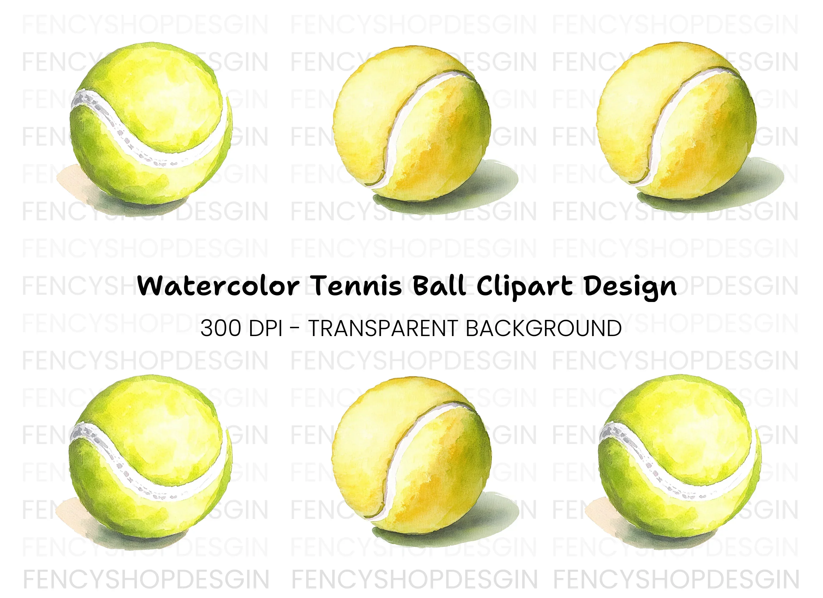 Tennis Ball Clipart Bundle