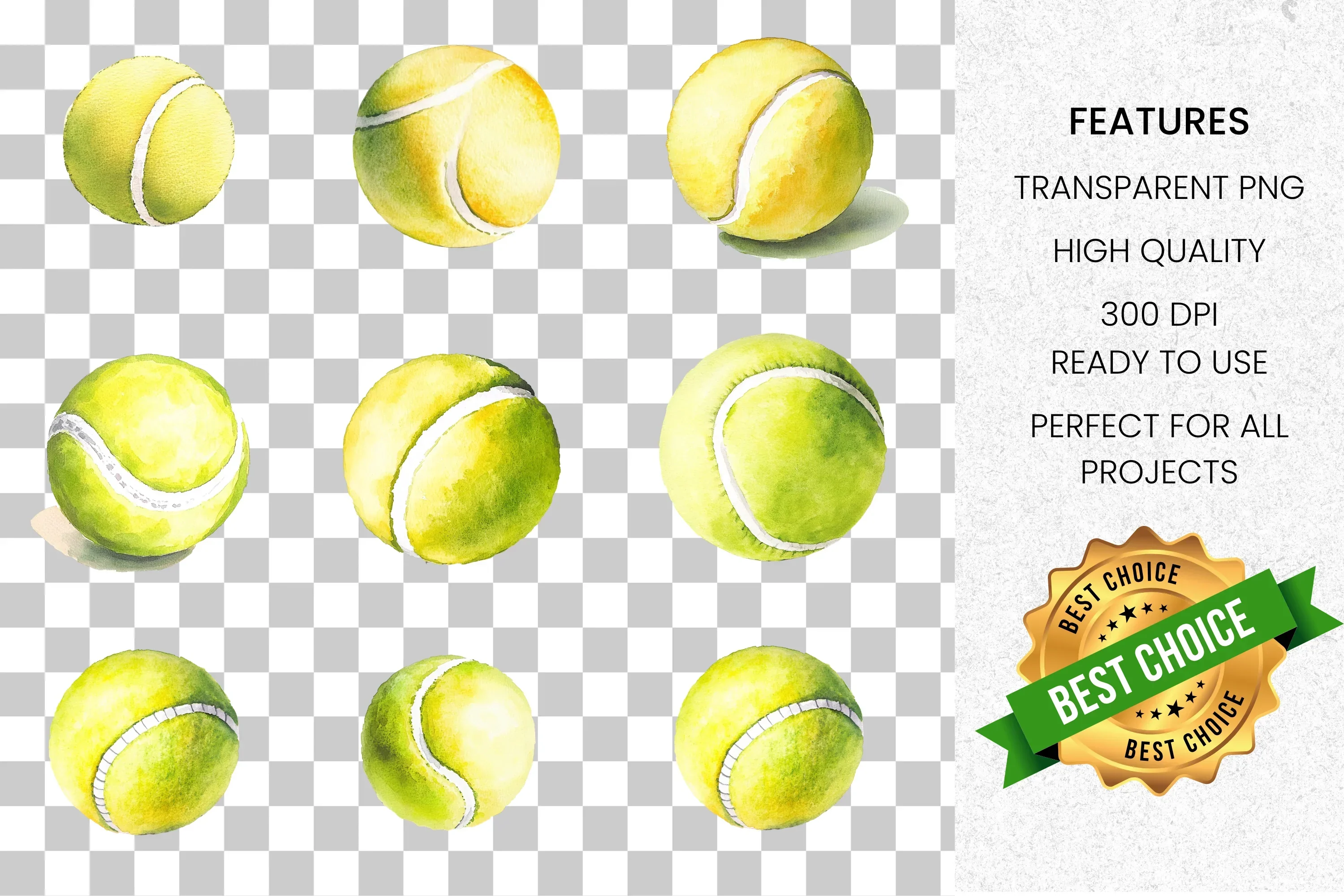Tennis Ball Clipart Bundle - Image 2