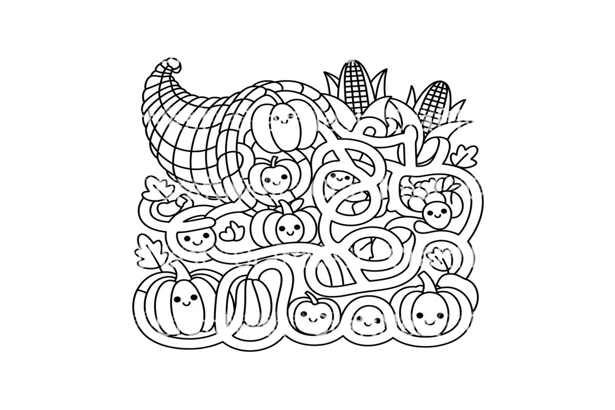 Thanksgiving Cornucopia Coloring Books - Image 3