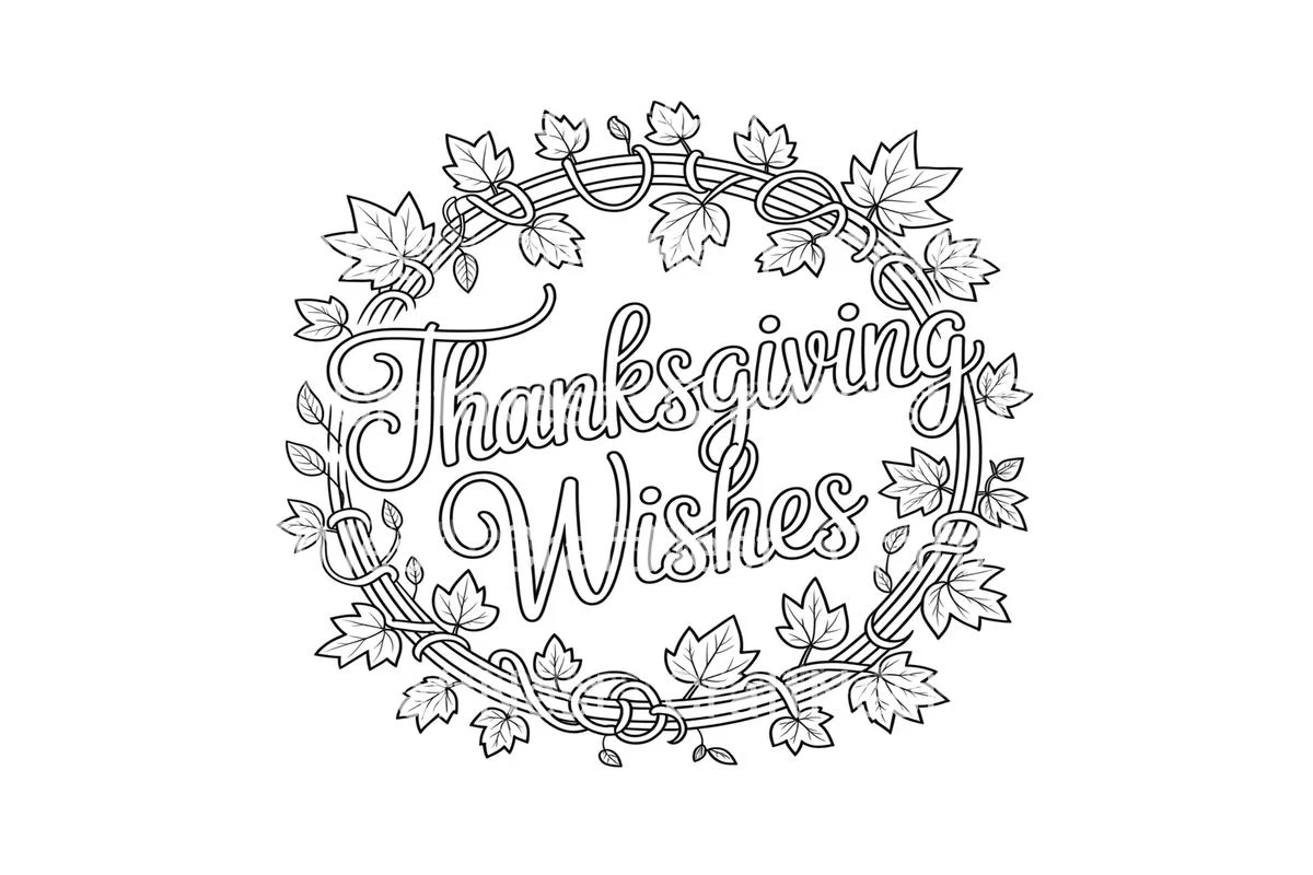 Thanksgiving Family Wreath Coloring Books - Image 3