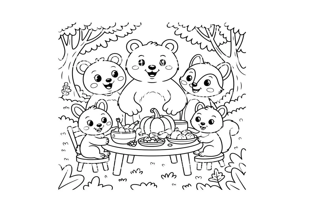 Thanksgiving Feast Animal Coloring Books - Image 2