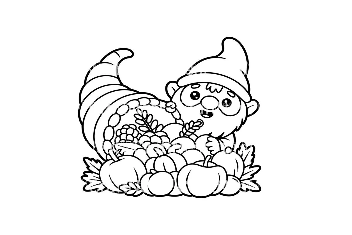 Thanksgiving Gnomes Cornucopia Coloring Books - Image 2