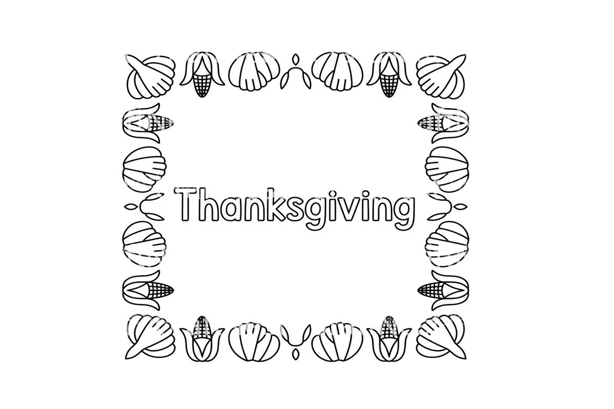 Thanksgiving Harvest Wreath Coloring Books - Image 2