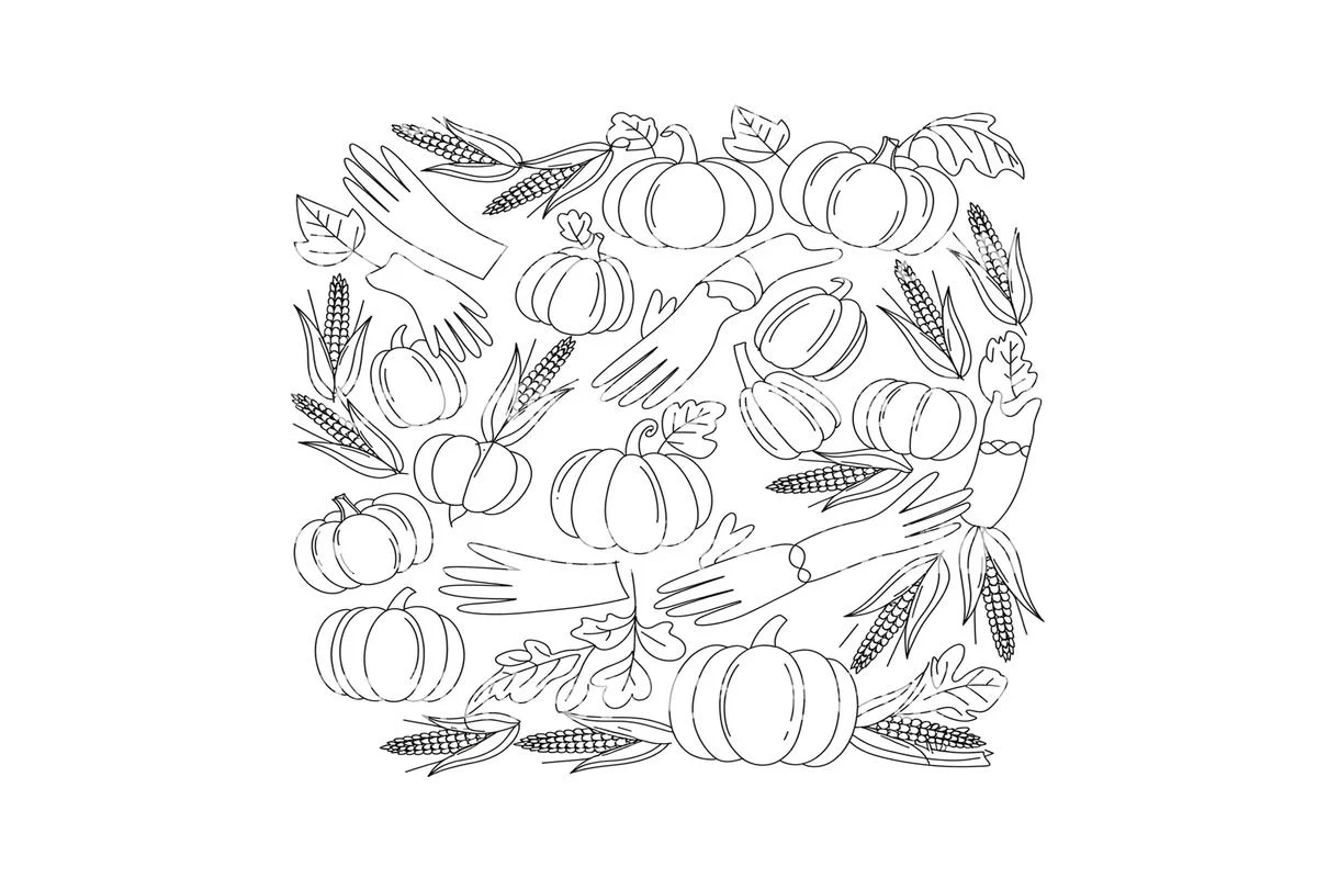 Thanksgiving Harvest Wreath Coloring Books - Image 3