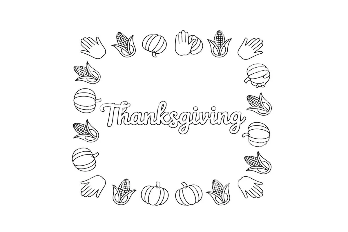 Thanksgiving Harvest Wreath Coloring Books - Image 4