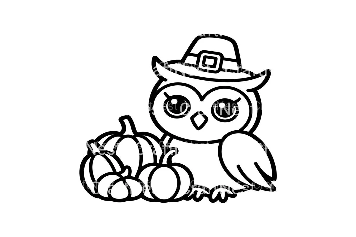 Thanksgiving Owl and Pumpkins Coloring Books - Image 3