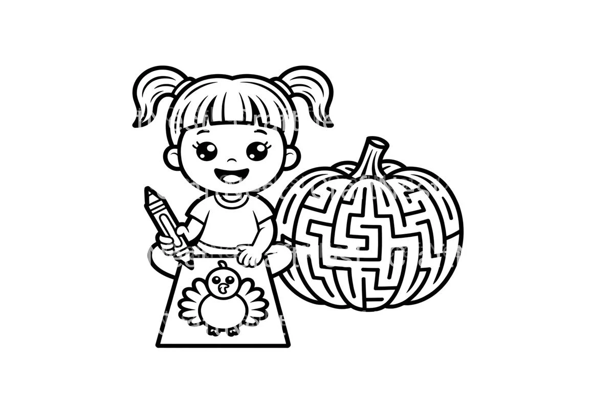 Thanksgiving Pumpkin Maze Coloring Books - Image 2