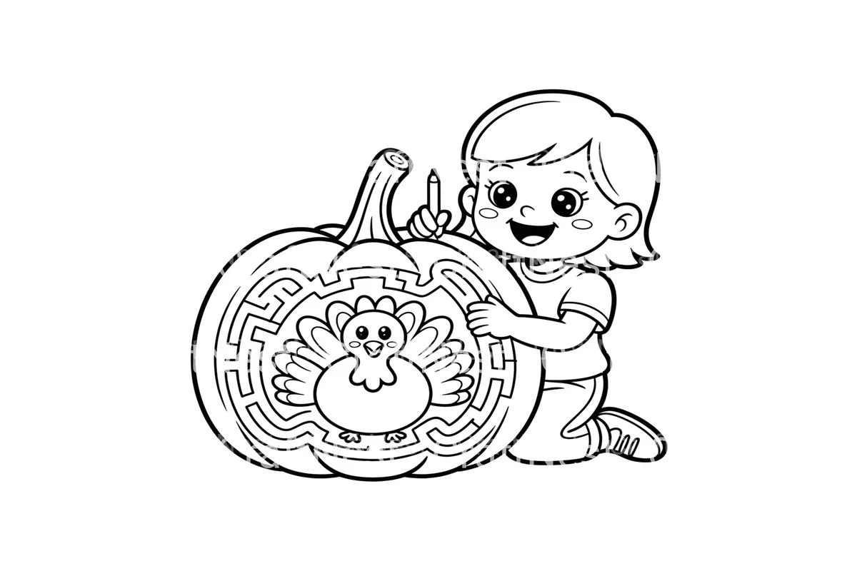 Thanksgiving Pumpkin Maze Coloring Books - Image 3