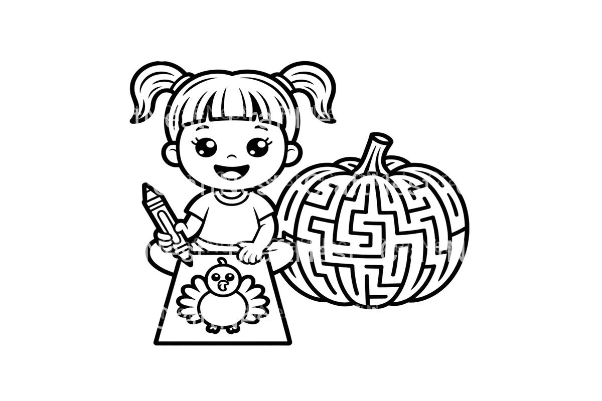 Thanksgiving Pumpkin Maze Coloring Books - Image 4