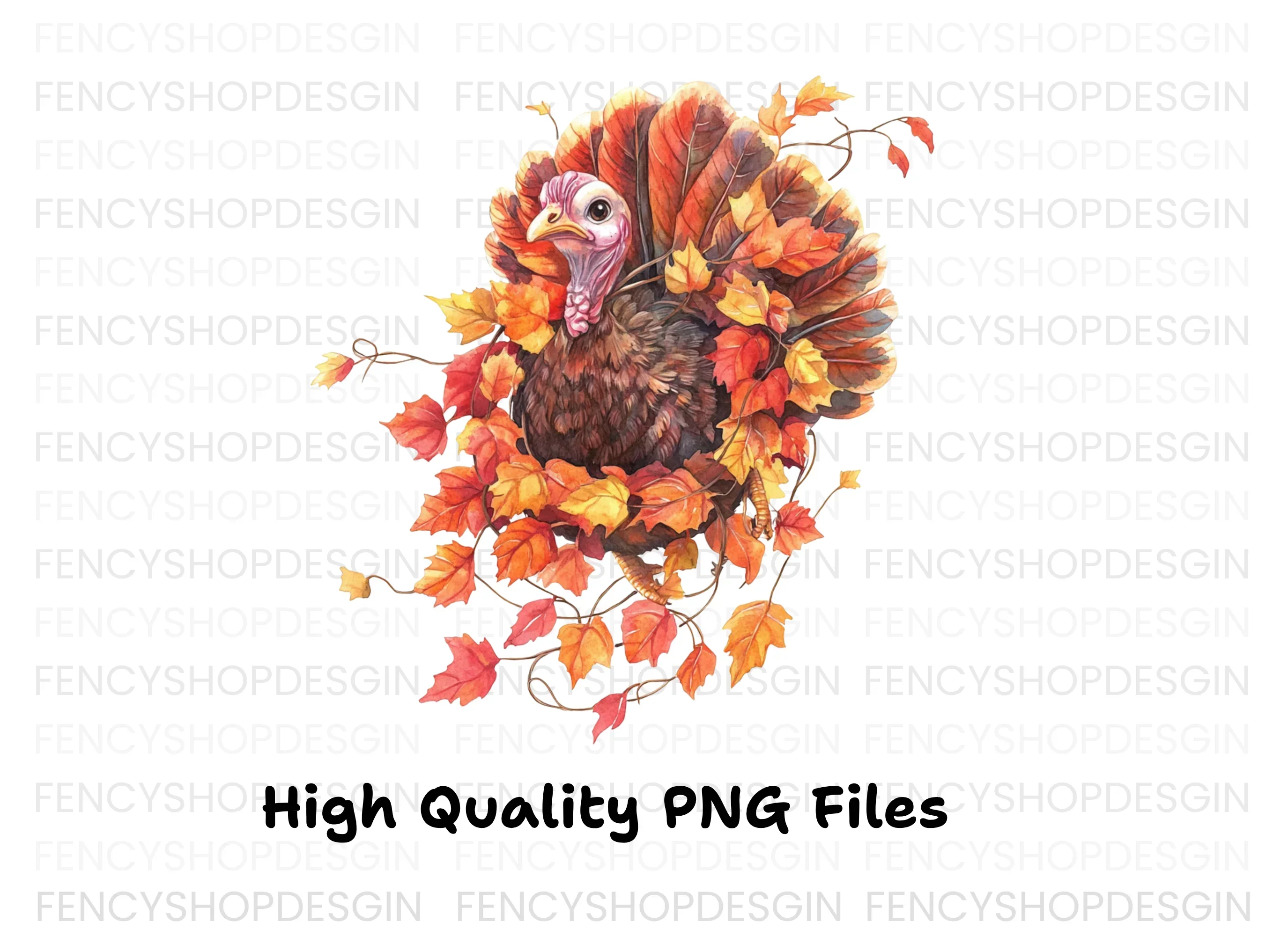 Thanksgiving Turkey Autumn Leaves Clipart Bundle - Image 3