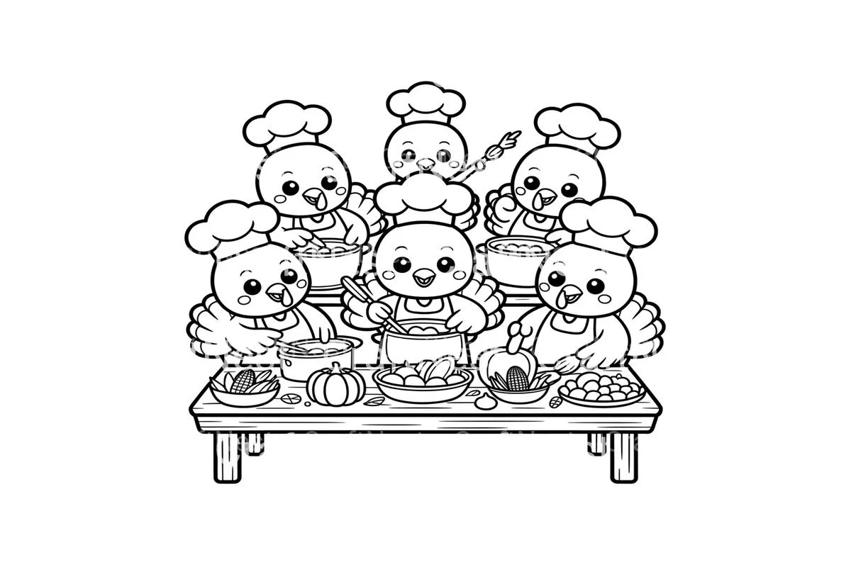 Thanksgiving Turkey Feast Coloring Books - Image 3