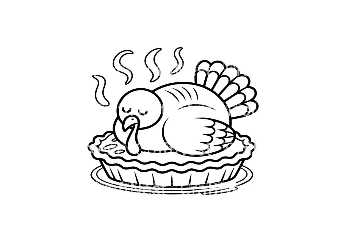 Thanksgiving Turkey Pie Coloring Books - Image 2