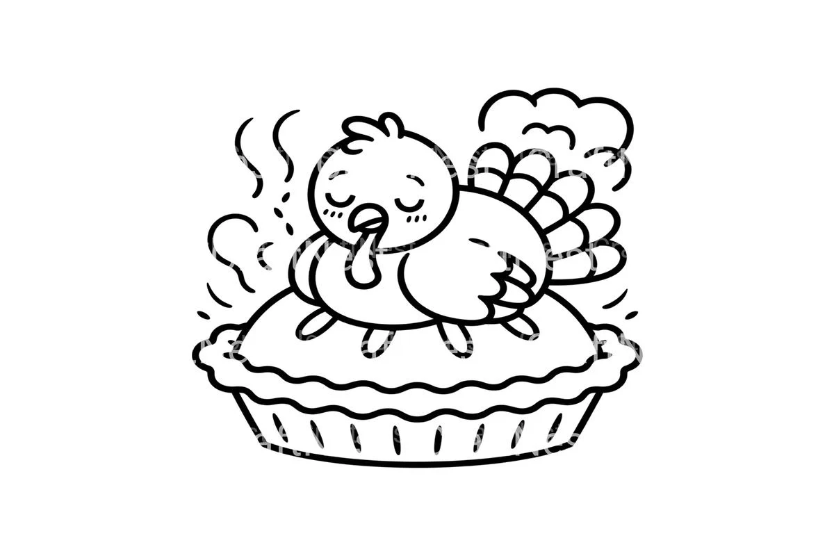 Thanksgiving Turkey Pie Coloring Books - Image 3