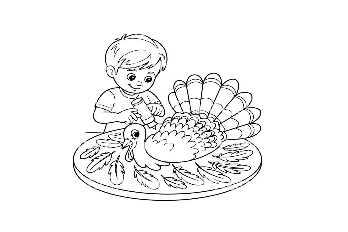 Thanksgiving Turkey PreparationFun Coloring Books - Image 2