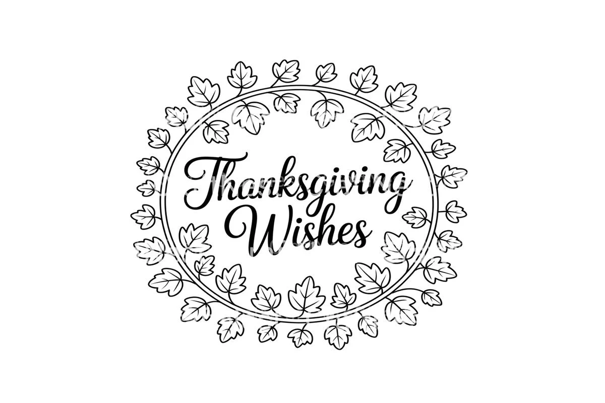 Thanksgiving Wishes Wreath Coloring Books - Image 4