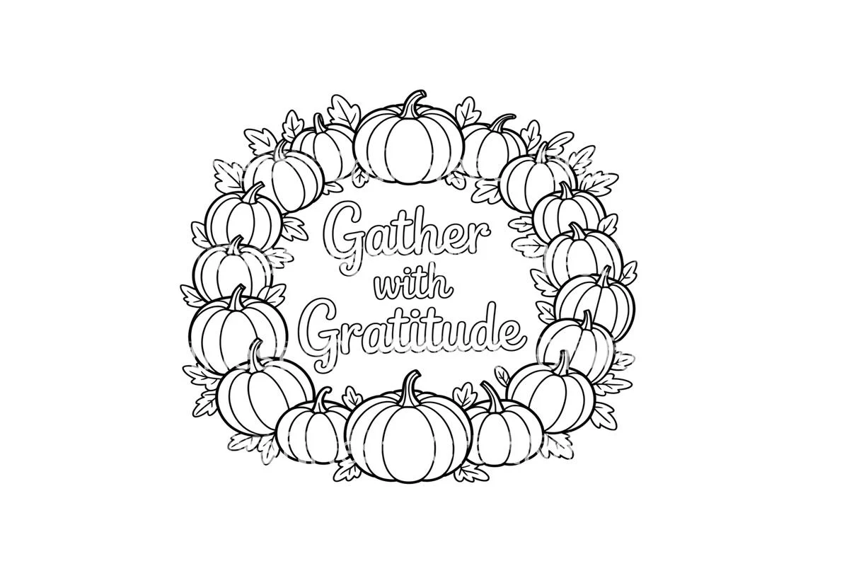Thanksgiving Wreath Coloring Books - Image 2