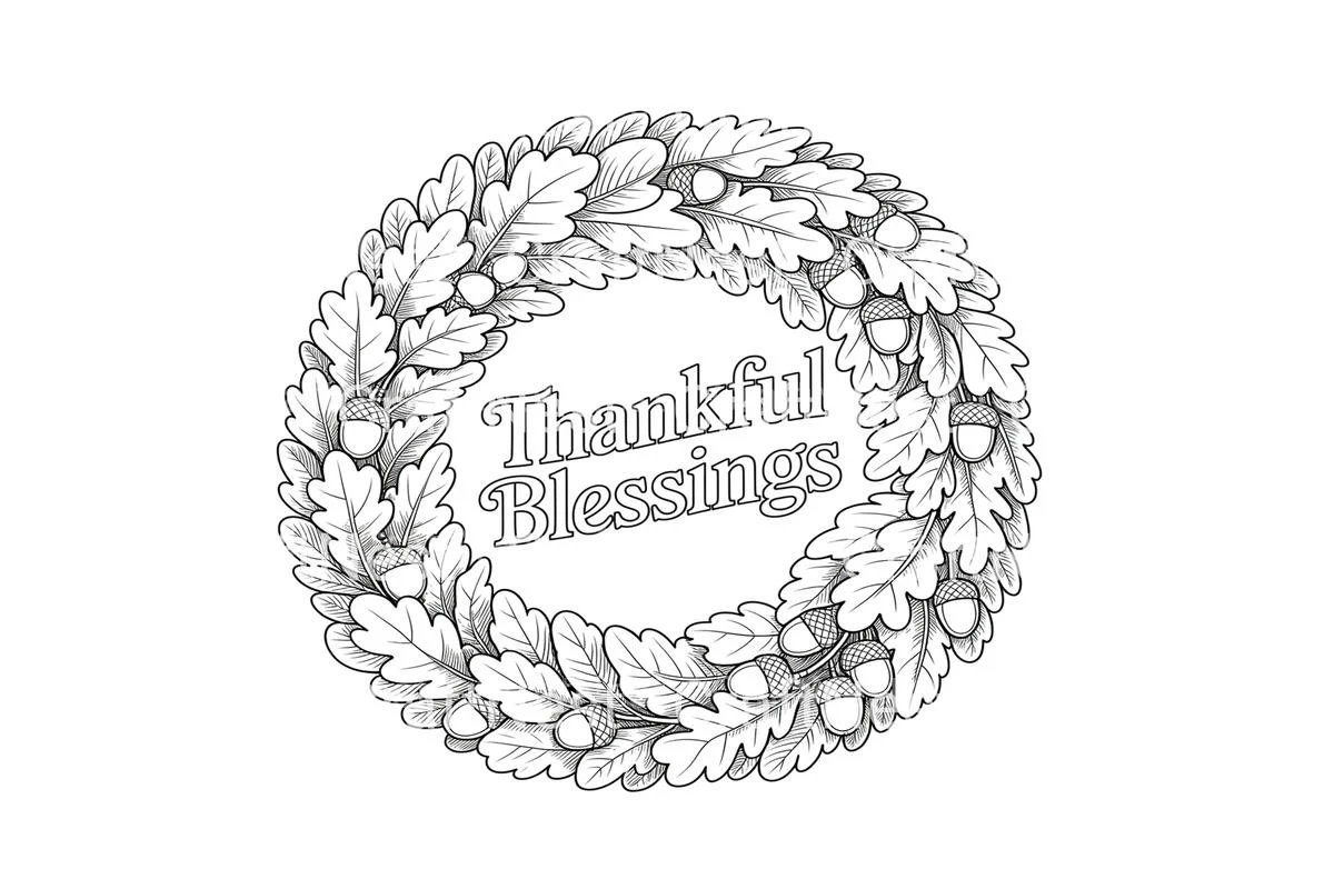 Thanksgiving Wreath Coloring Books - Image 4