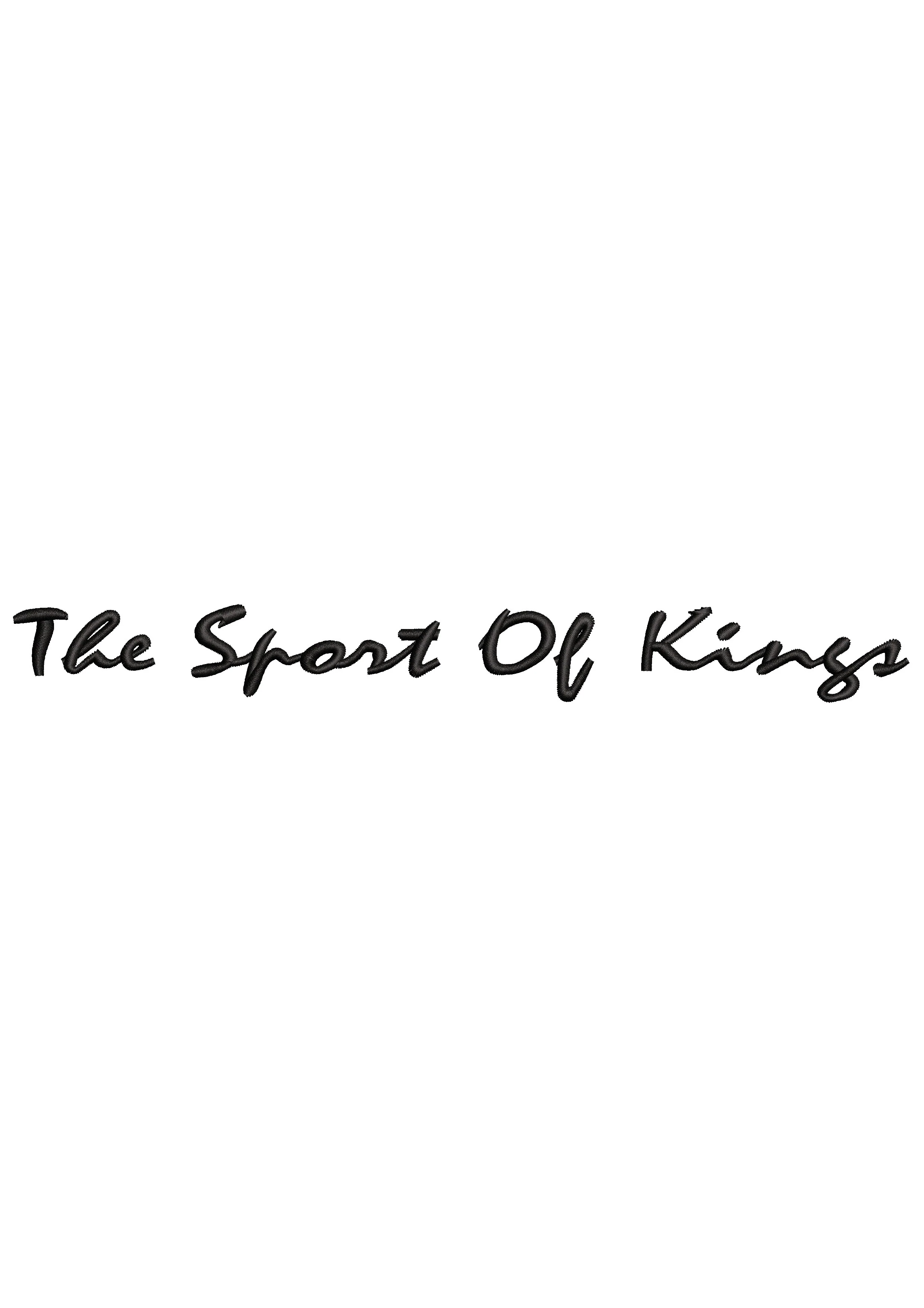 The Sport of King Embroidery Design