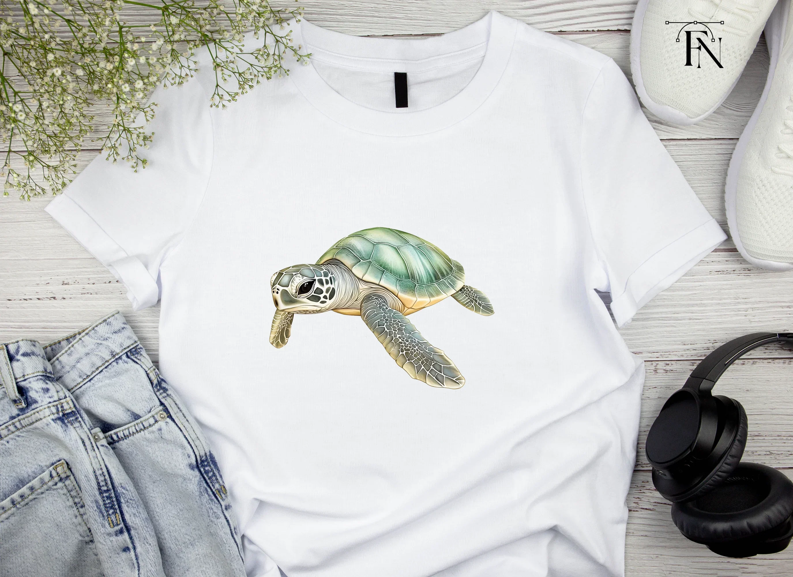 Three Baby Sea Turtles Clipart Bundle - Image 4