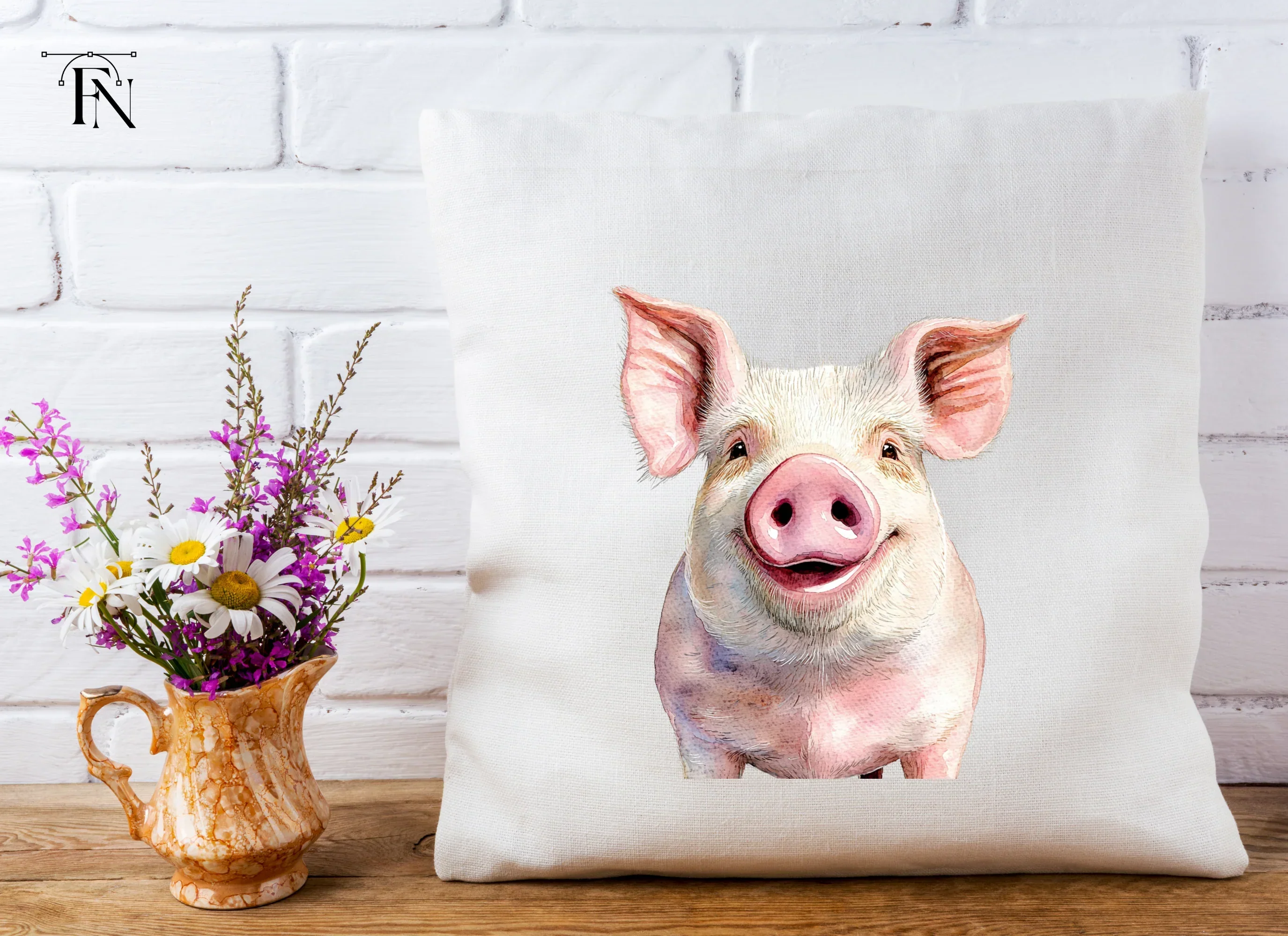 Three Happy Piglets Clipart Bundle - Image 5