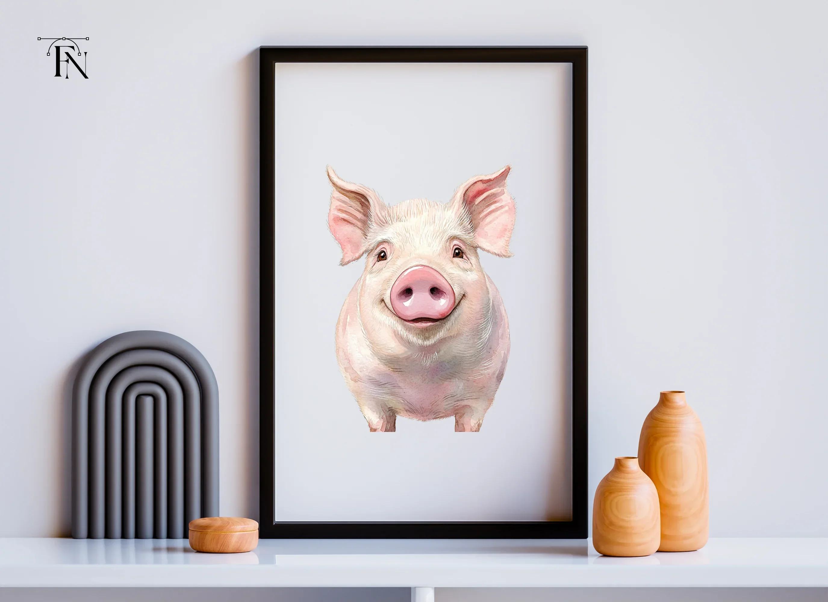 Three Happy Piglets Clipart Bundle - Image 6