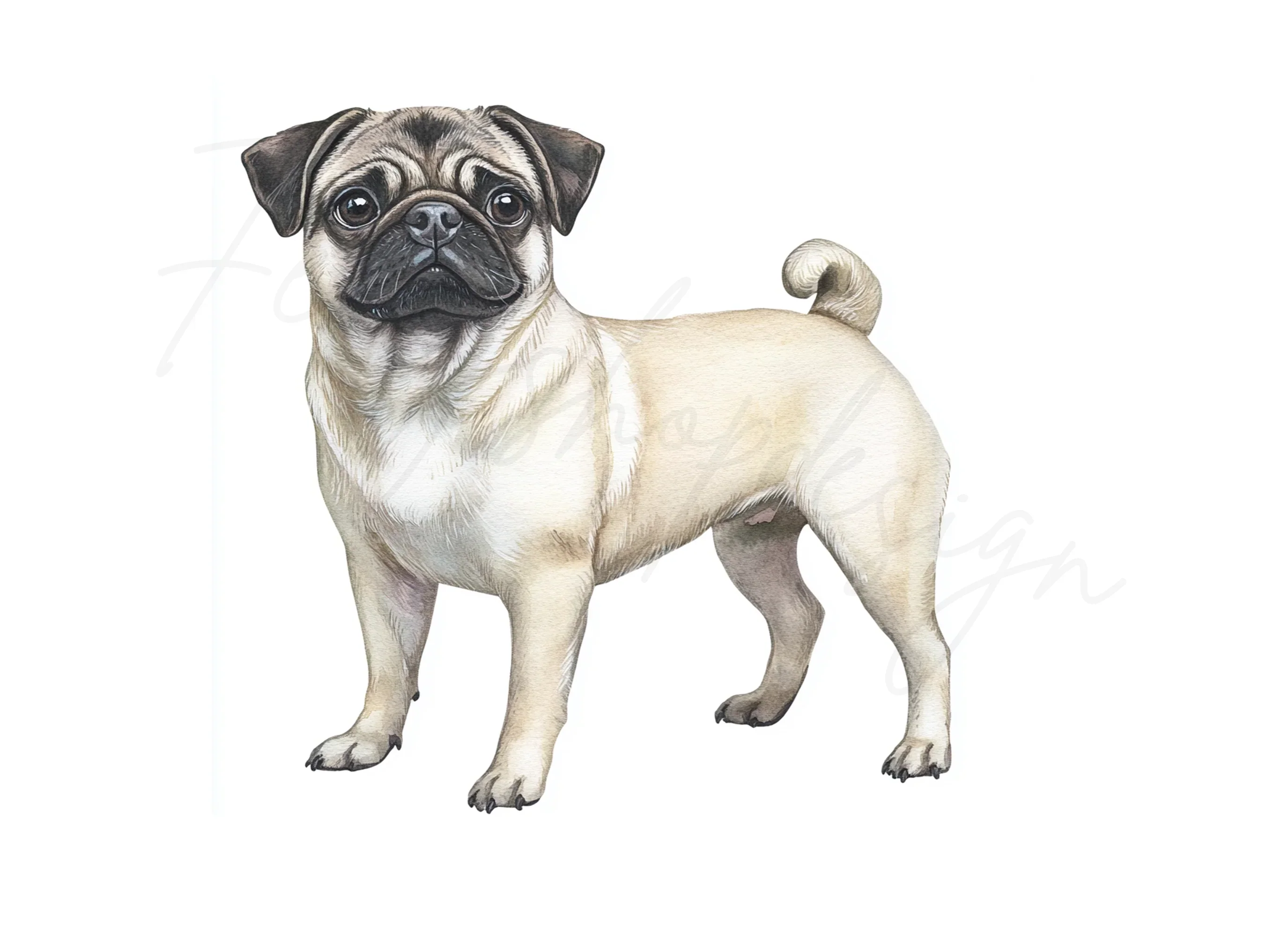 Three Pugs Clipart Bundle - Image 2