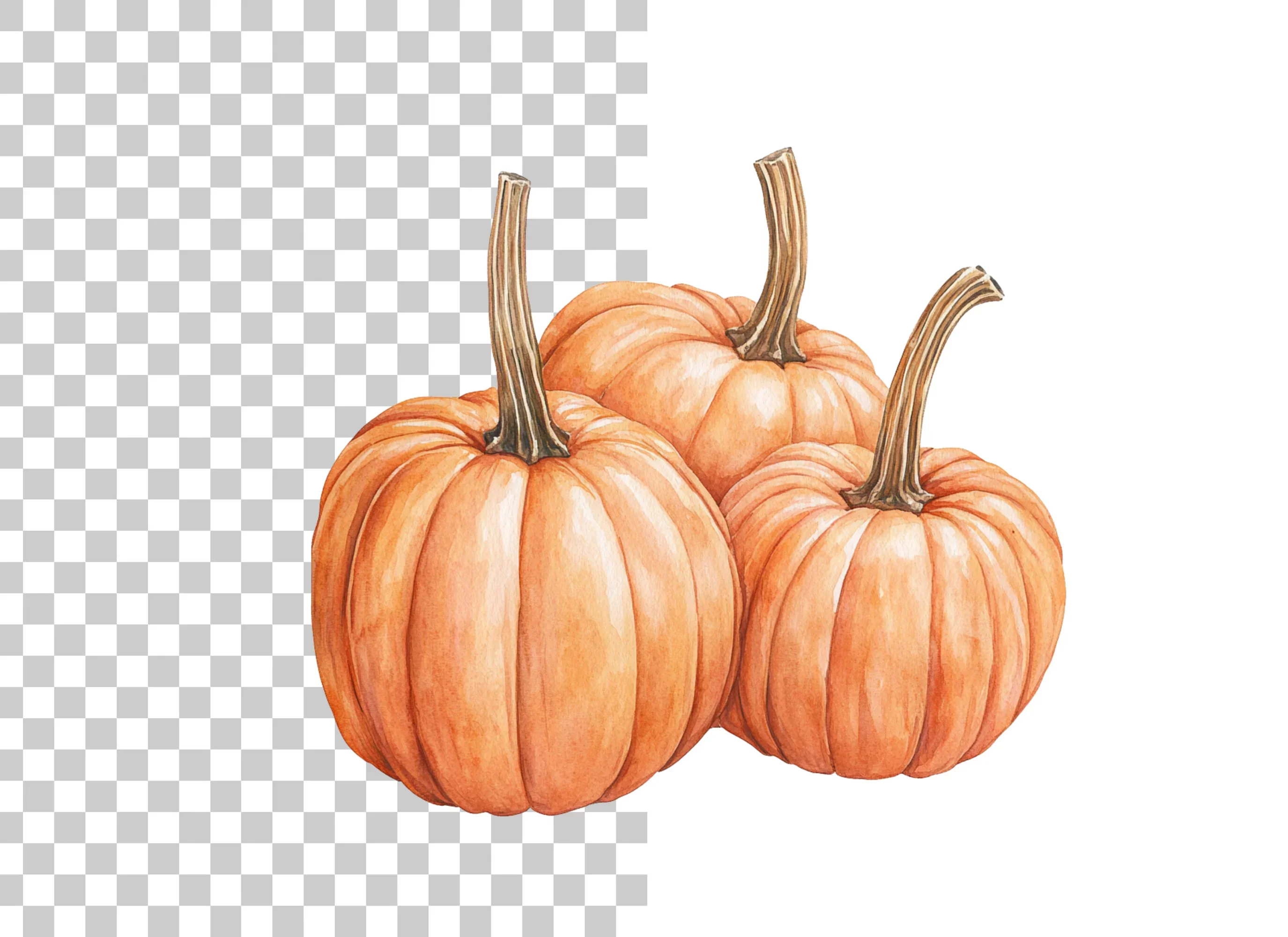 Three Pumpkins Clipart Bundle - Image 2