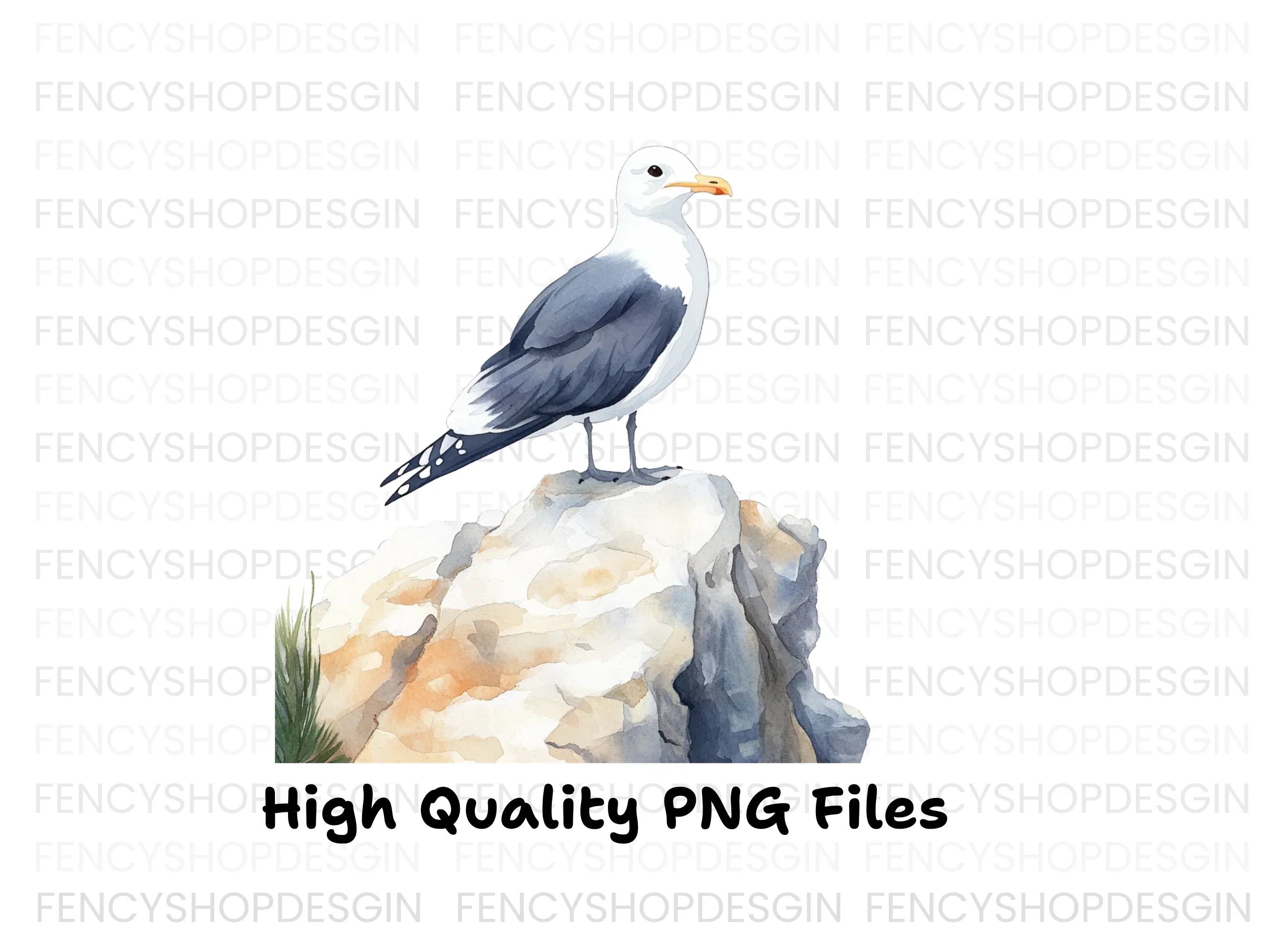 Three Seagulls on Rocks Clipart Bundle - Image 2
