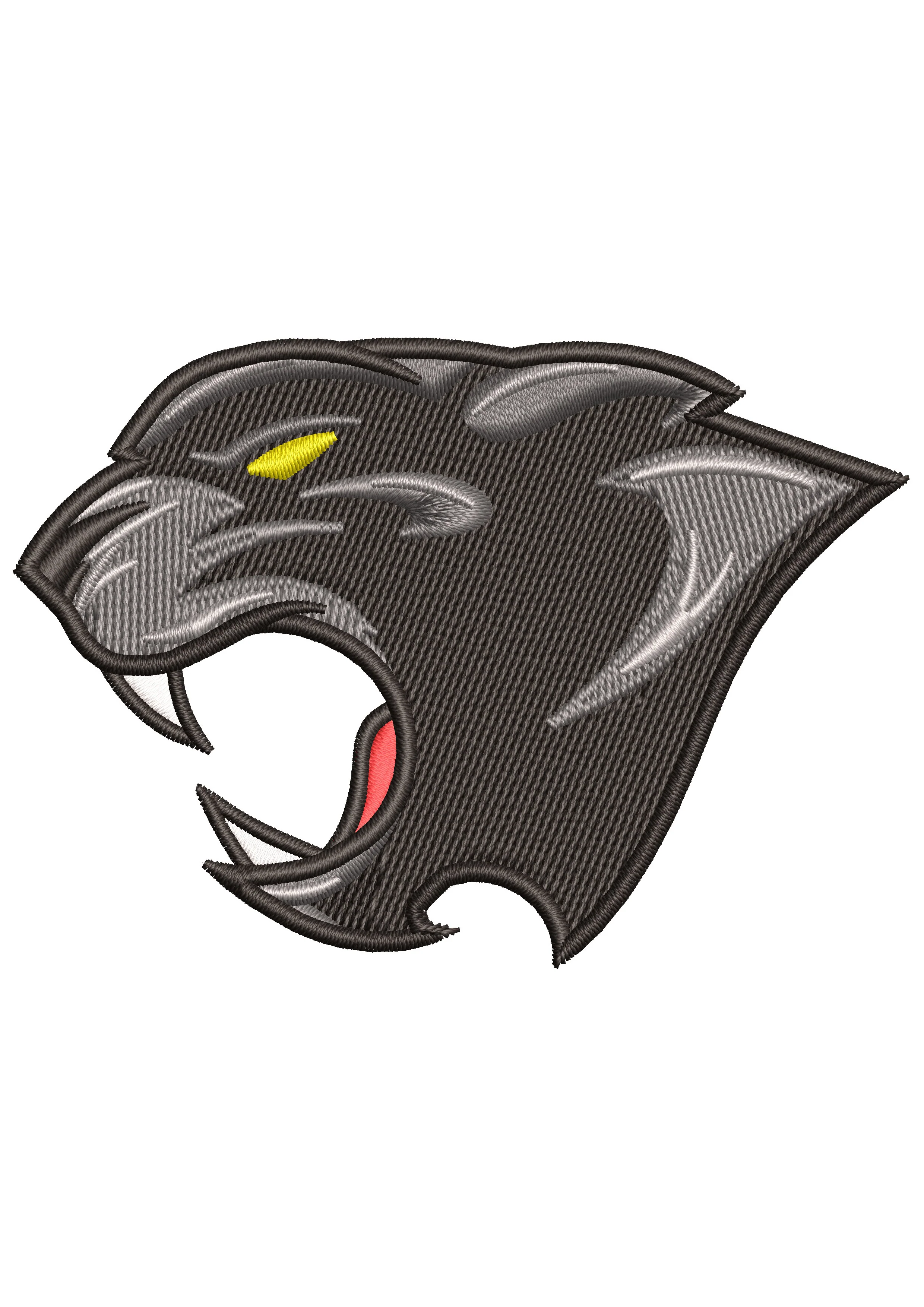 Tiger Black Embroidery Design