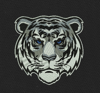 Tiger Head White Embroidery Design