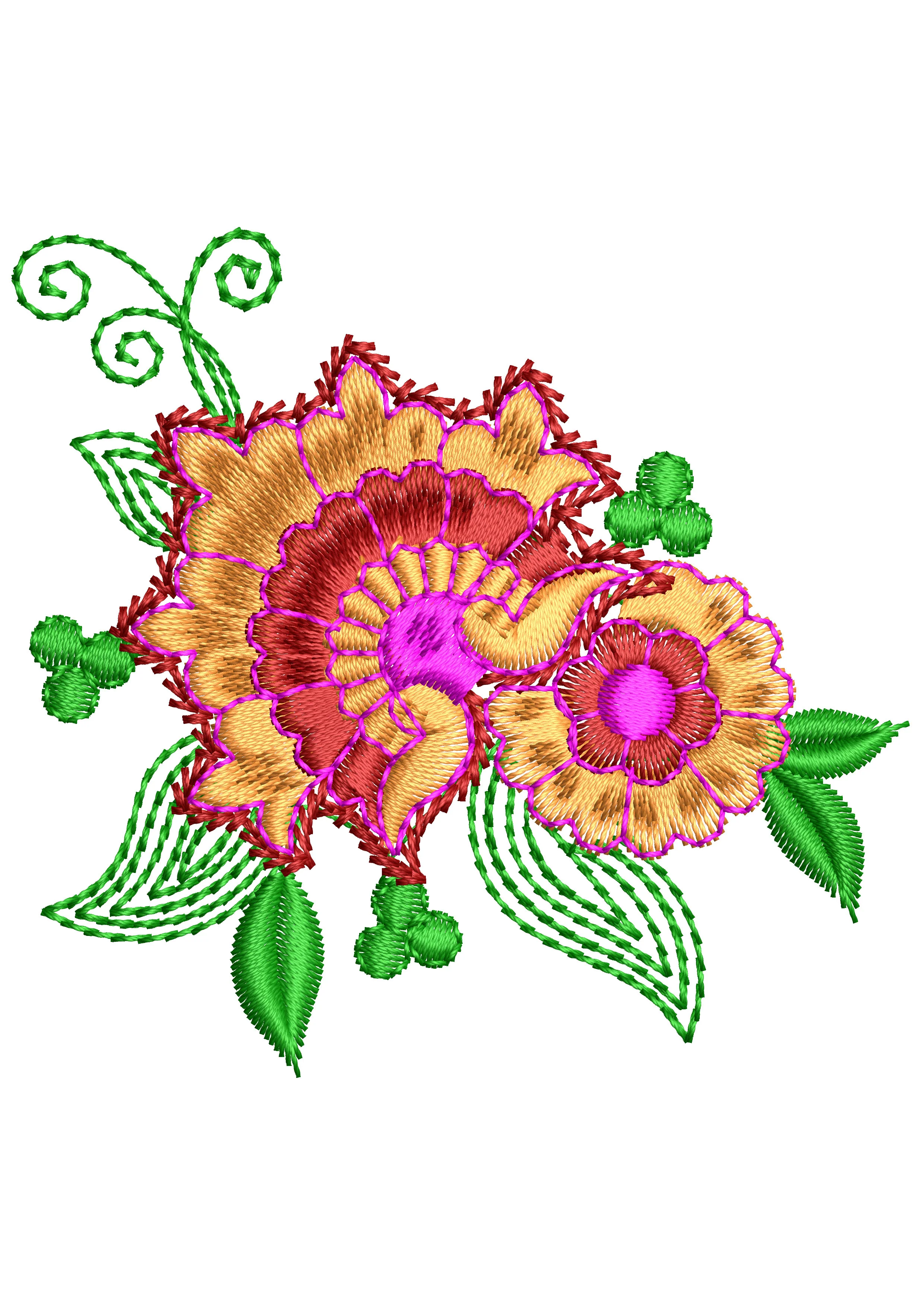 Tingi Flower Embroidery Design