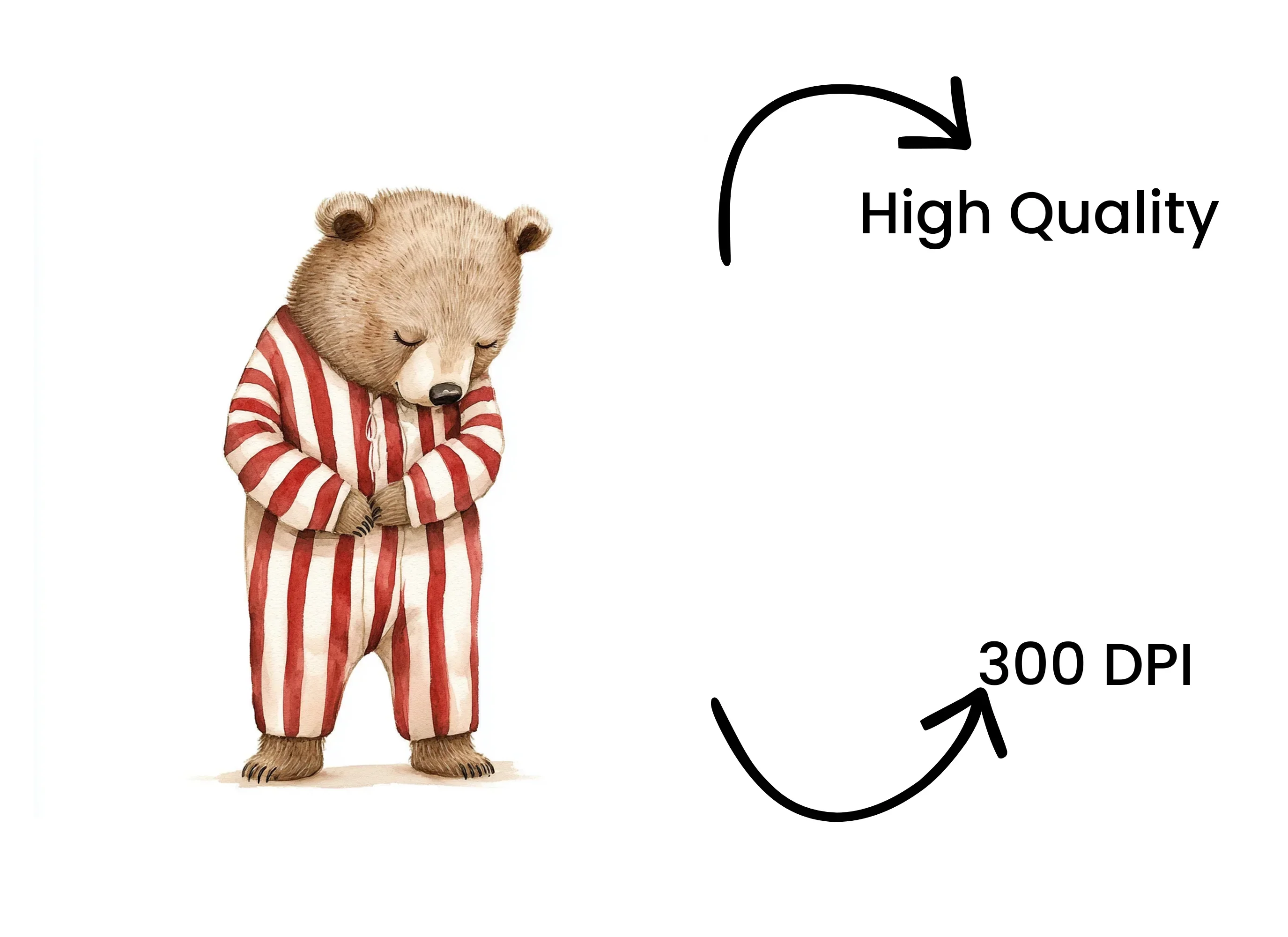 Tired Bear Kids Clipart Bundle - Image 4