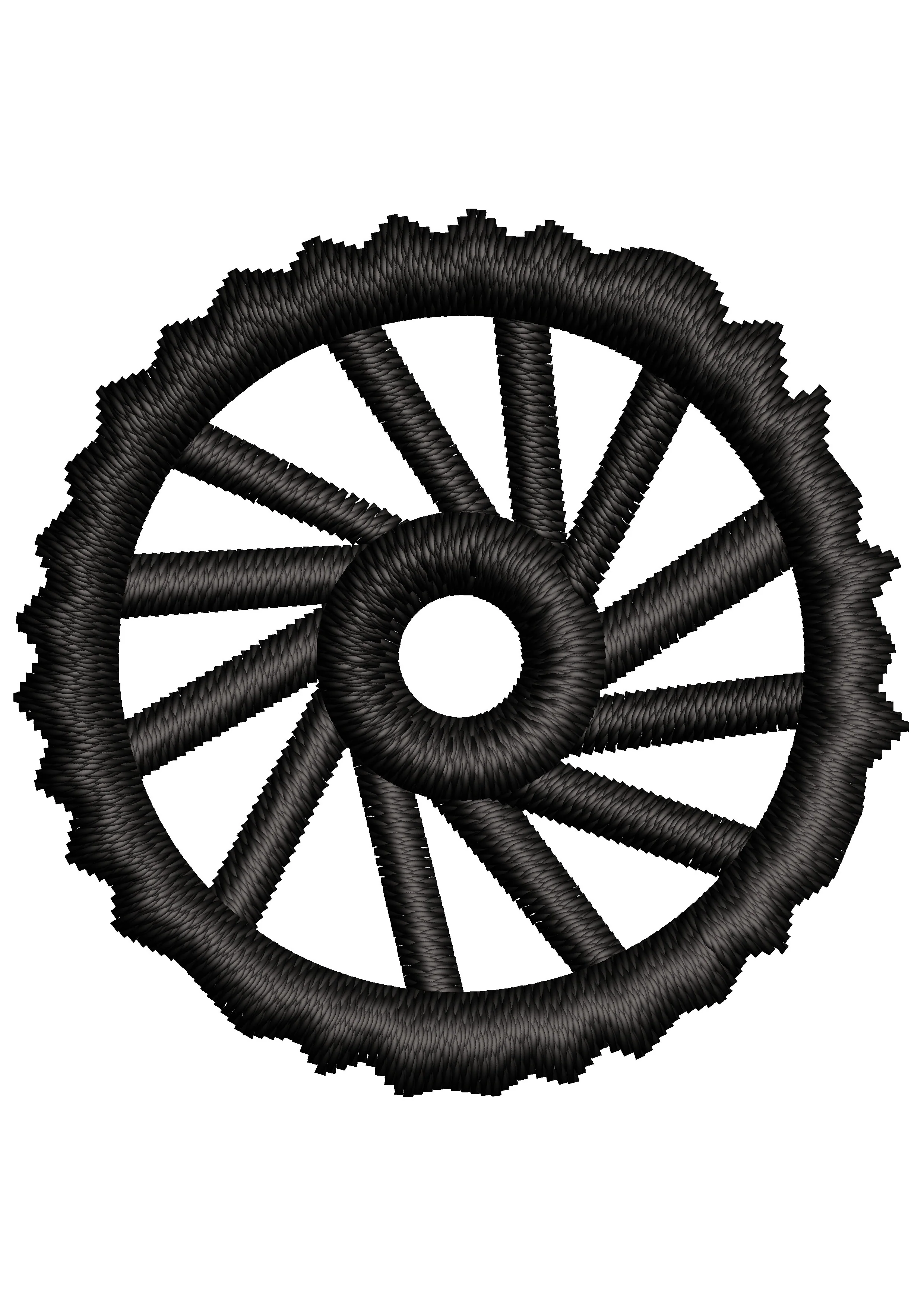 Tool Wheel Embroidery Design