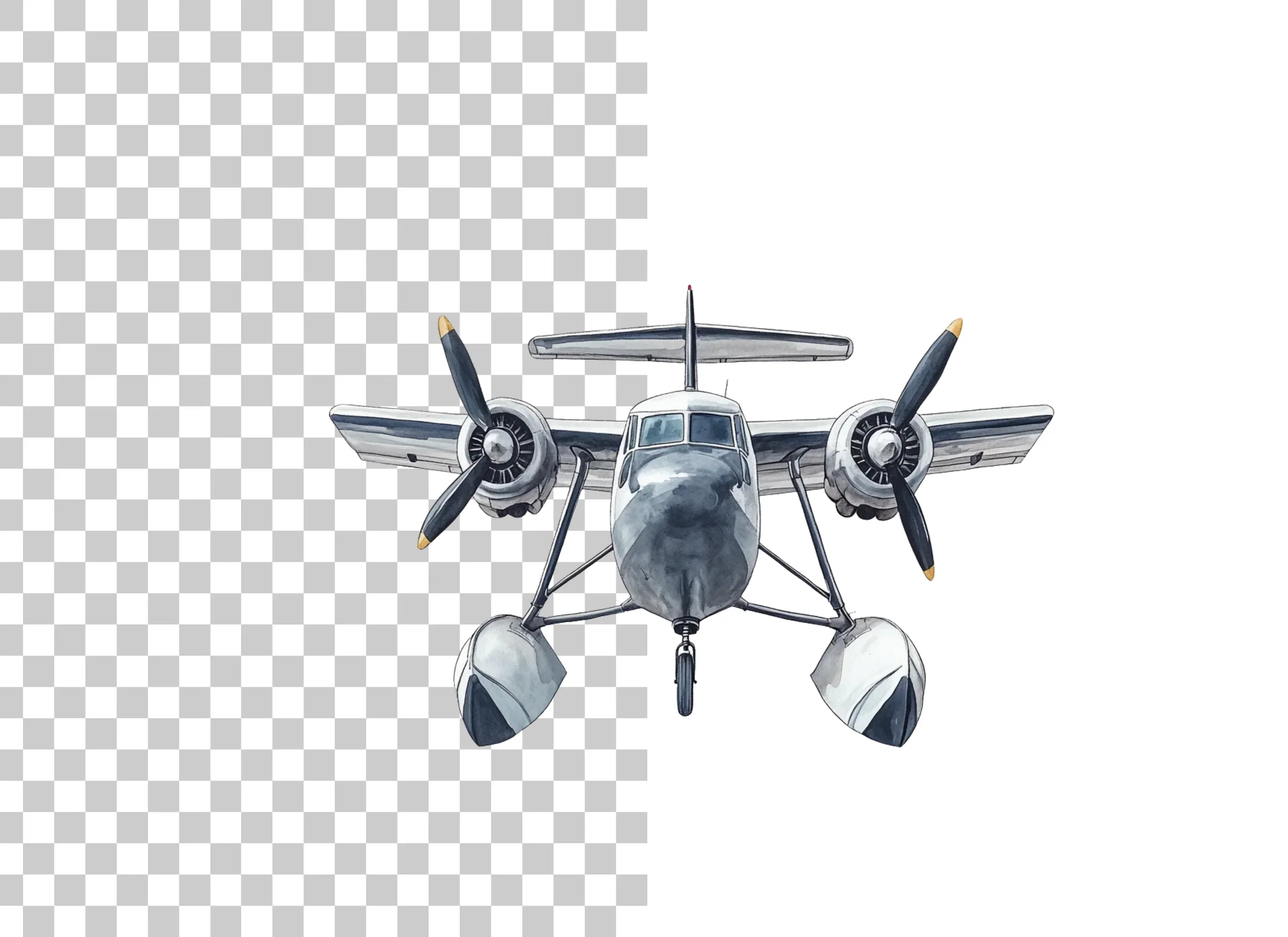 Top View Seaplane Clipart Bundle - Image 6
