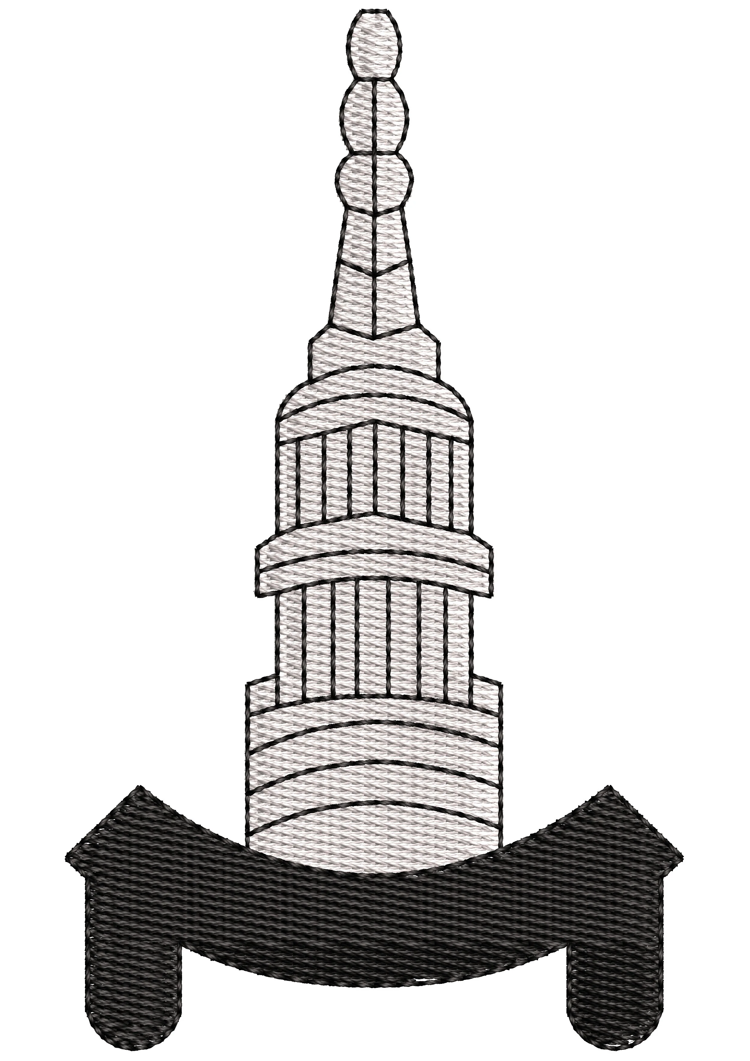 Tower Embroidery Design