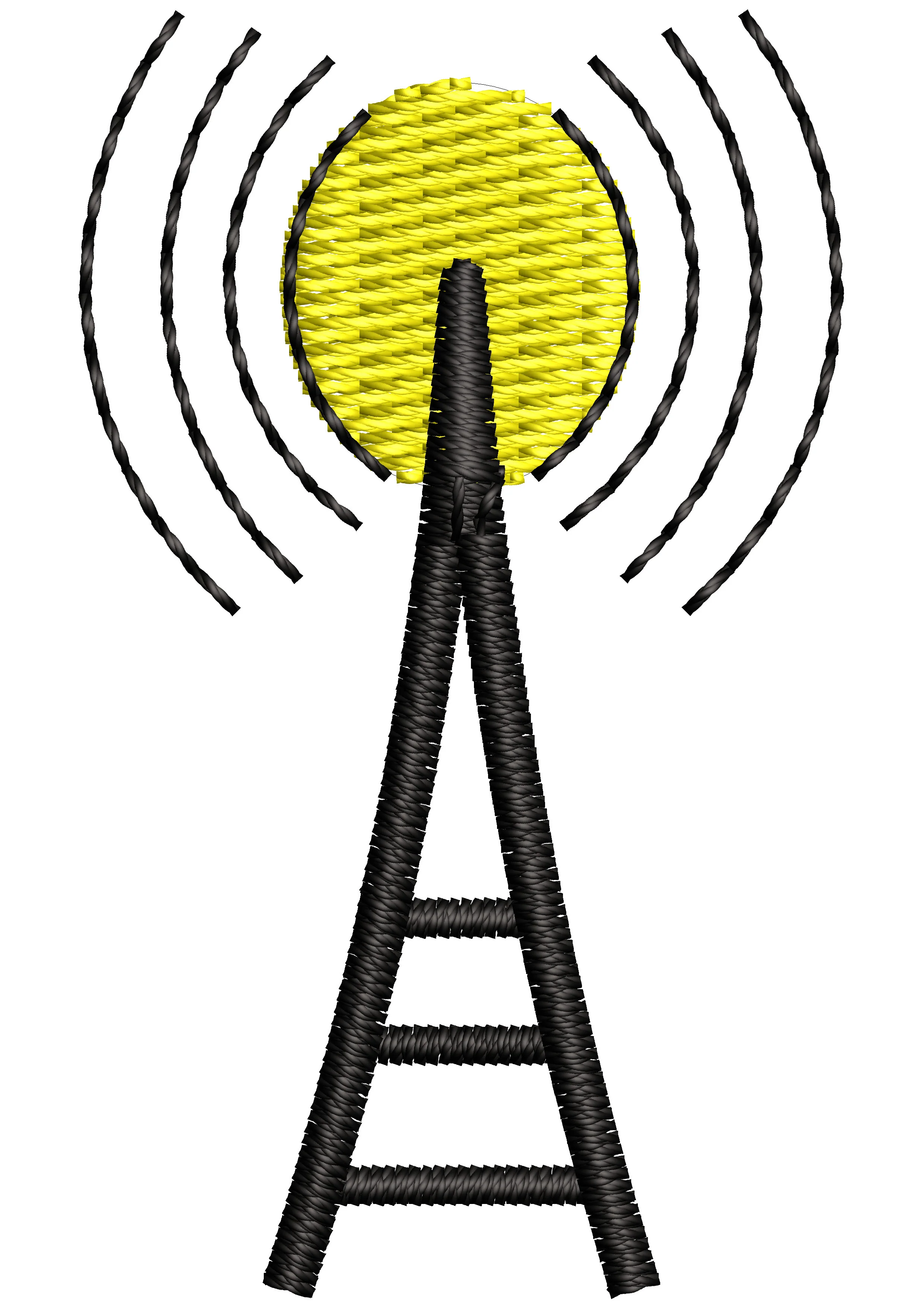 Tower Radiation Embroidery Design