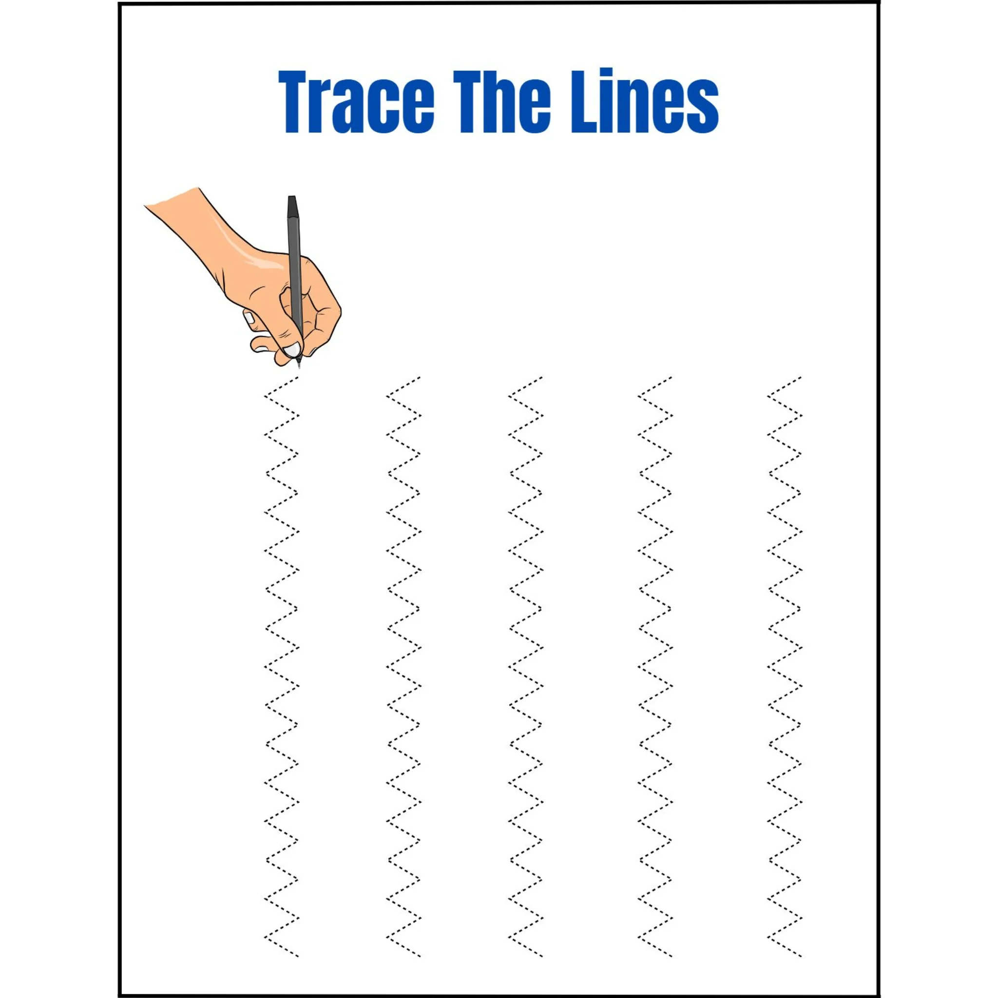 Trace the Lines Straight Line Practice - Image 4
