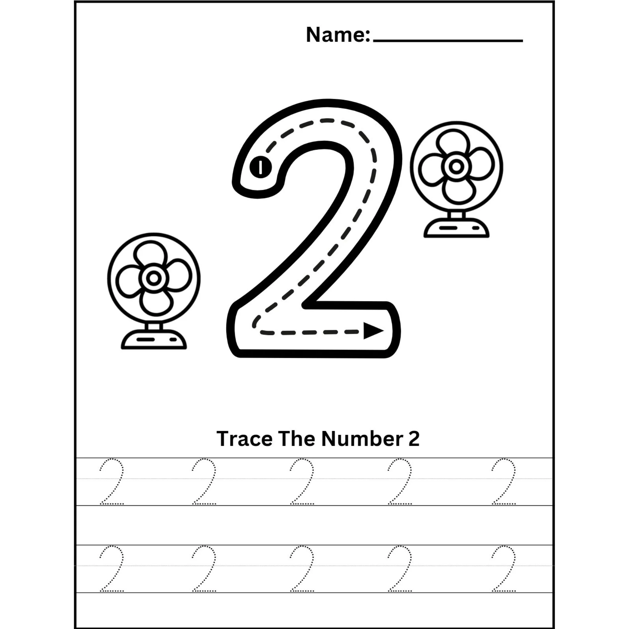 Trace the Number with Objects Worksheets - Image 2