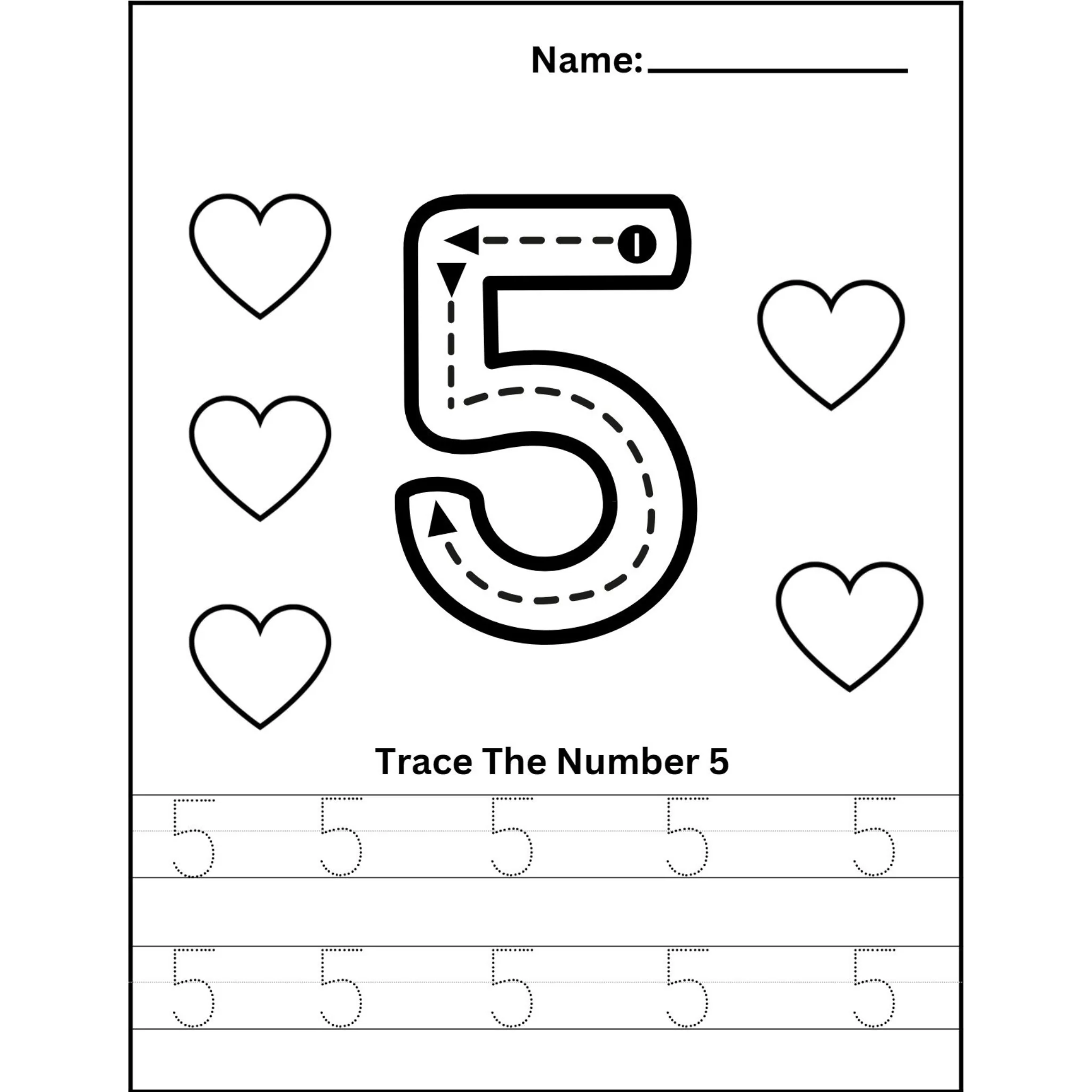 Trace the Number with Objects Worksheets - Image 3