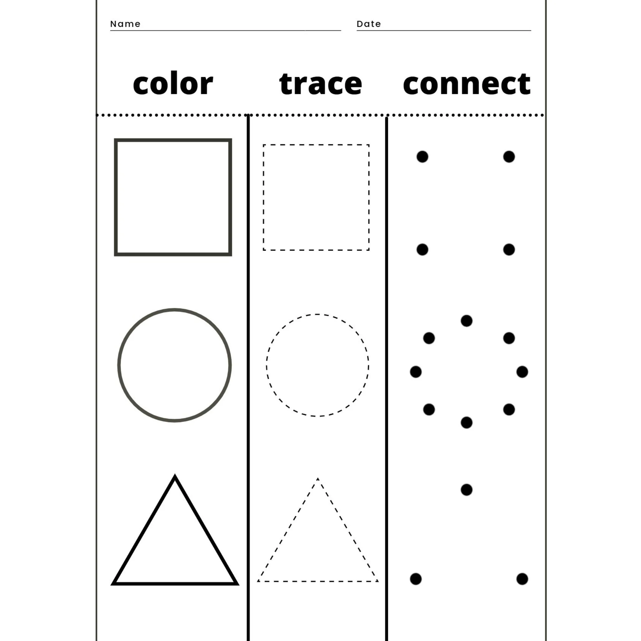 Trace the Shapes Worksheets - Image 3