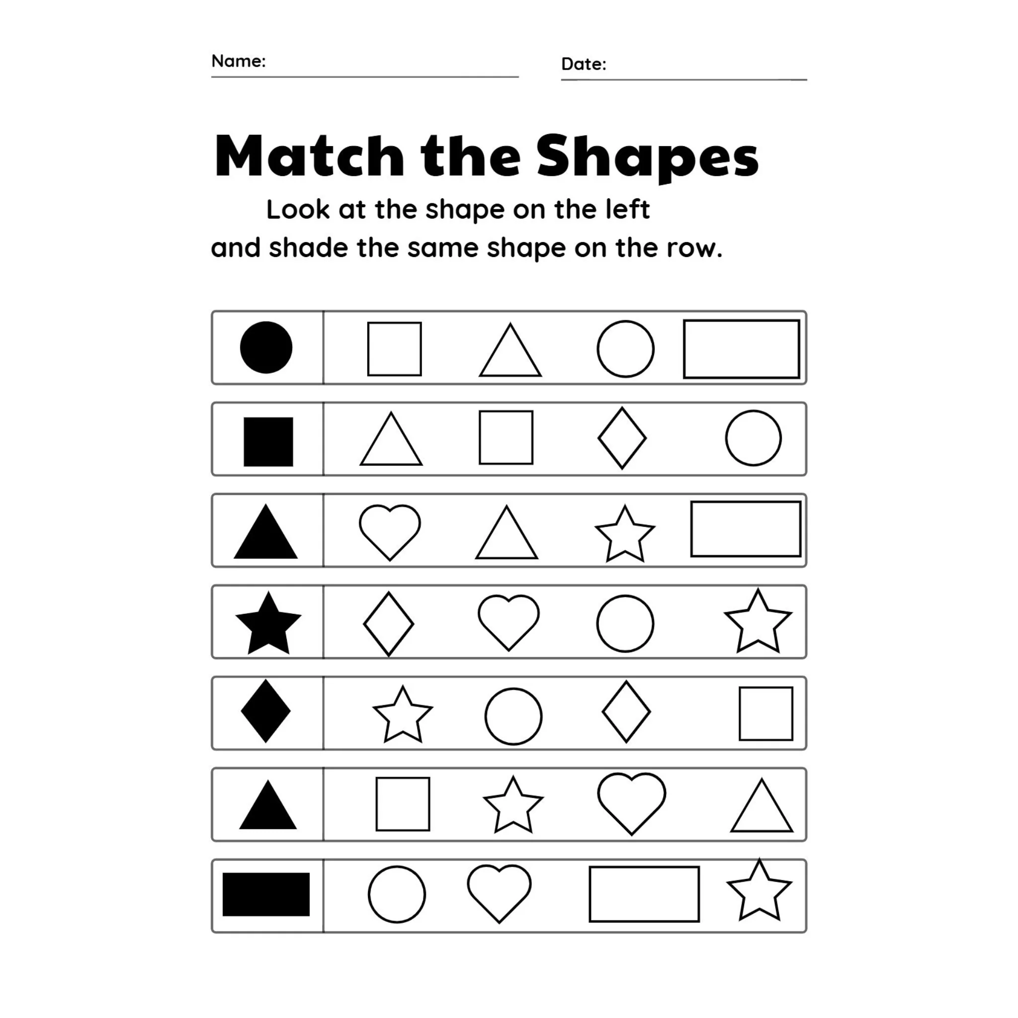 Trace the Shapes Worksheets - Image 4