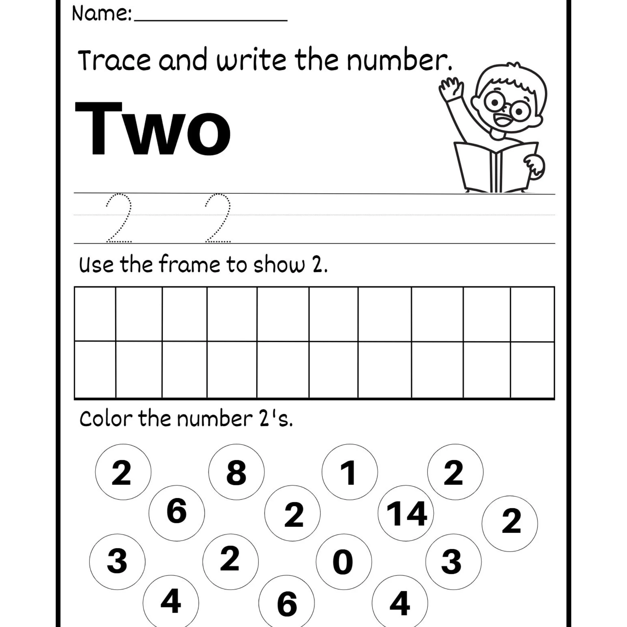 Trace Write and Color Numbers Worksheets - Image 2