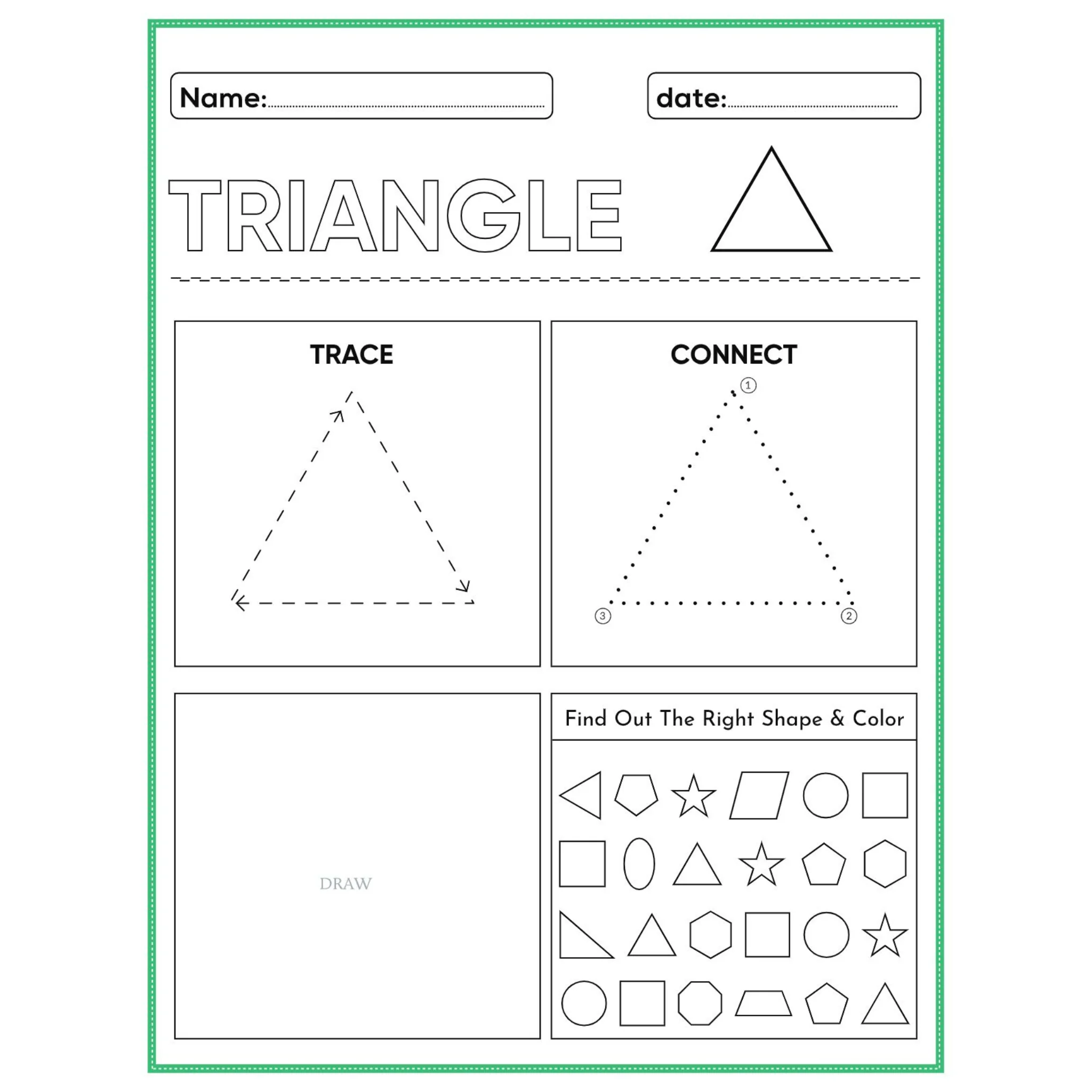 Tracing Shapes Trace Connect Draw Worksheets - Image 2