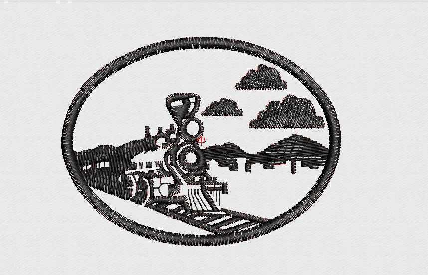 Train Embroidery Design
