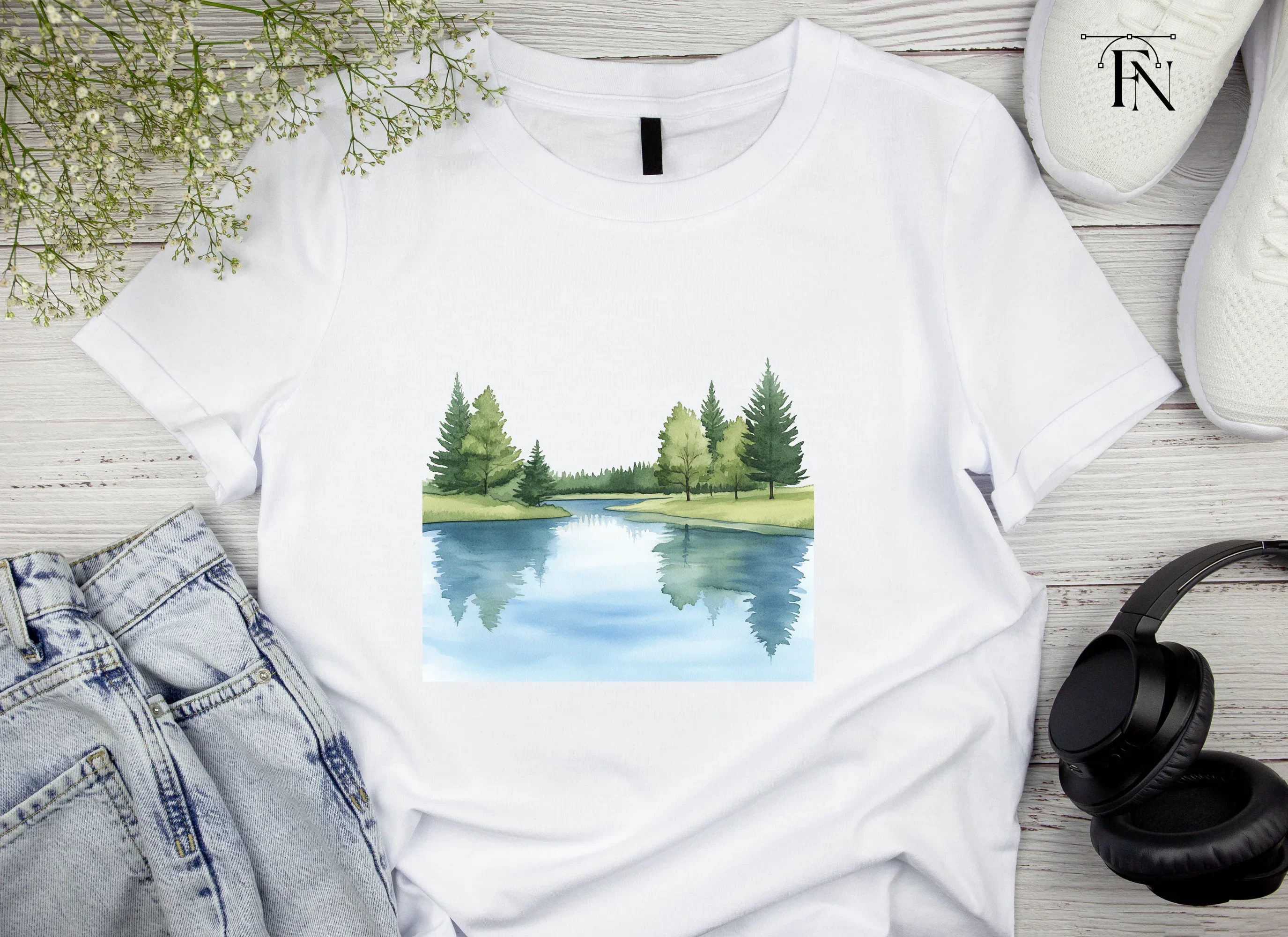 Tranquil Forest River Clipart Bundle - Image 5