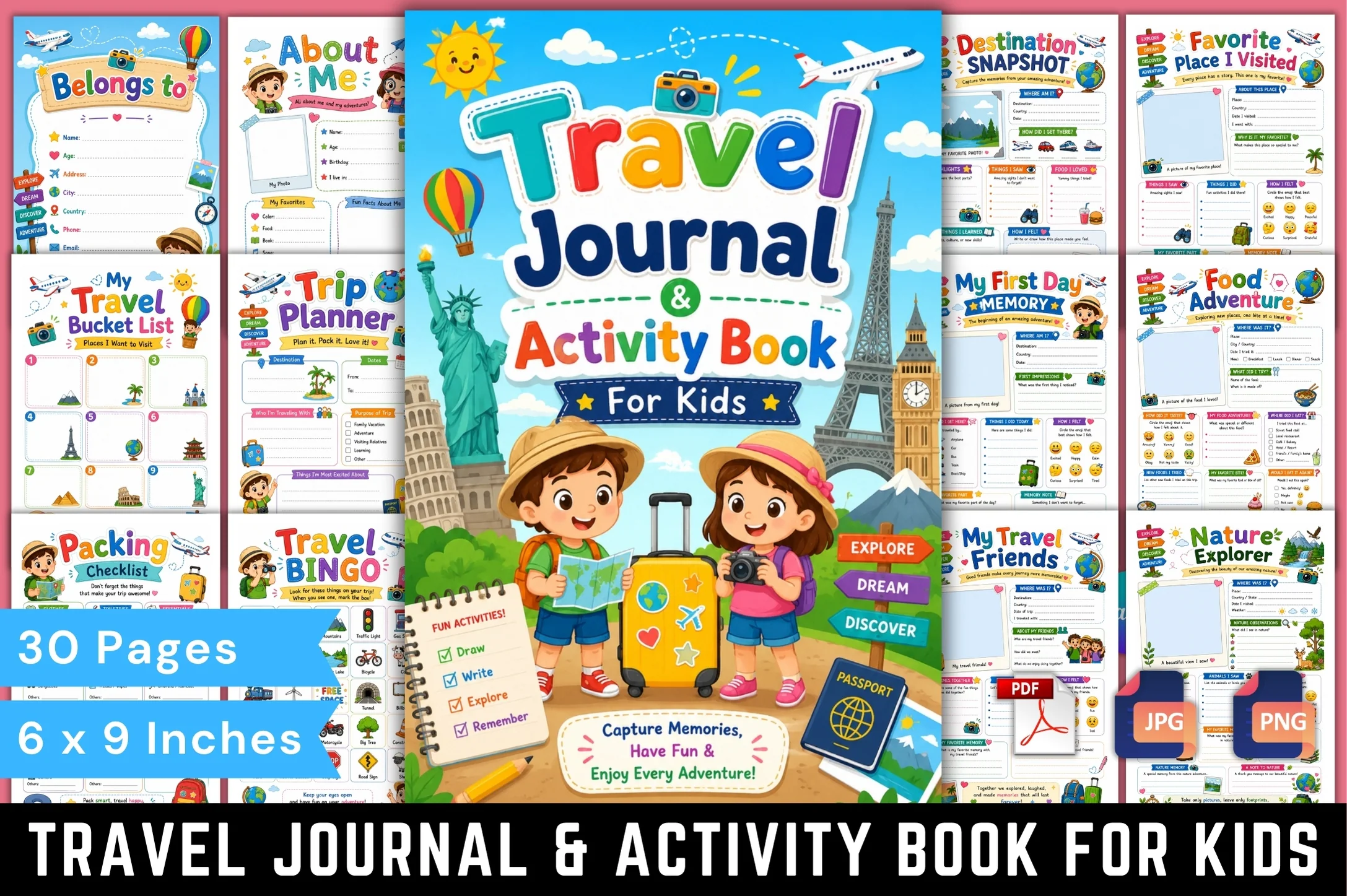Travel Activity For Kids Journal
