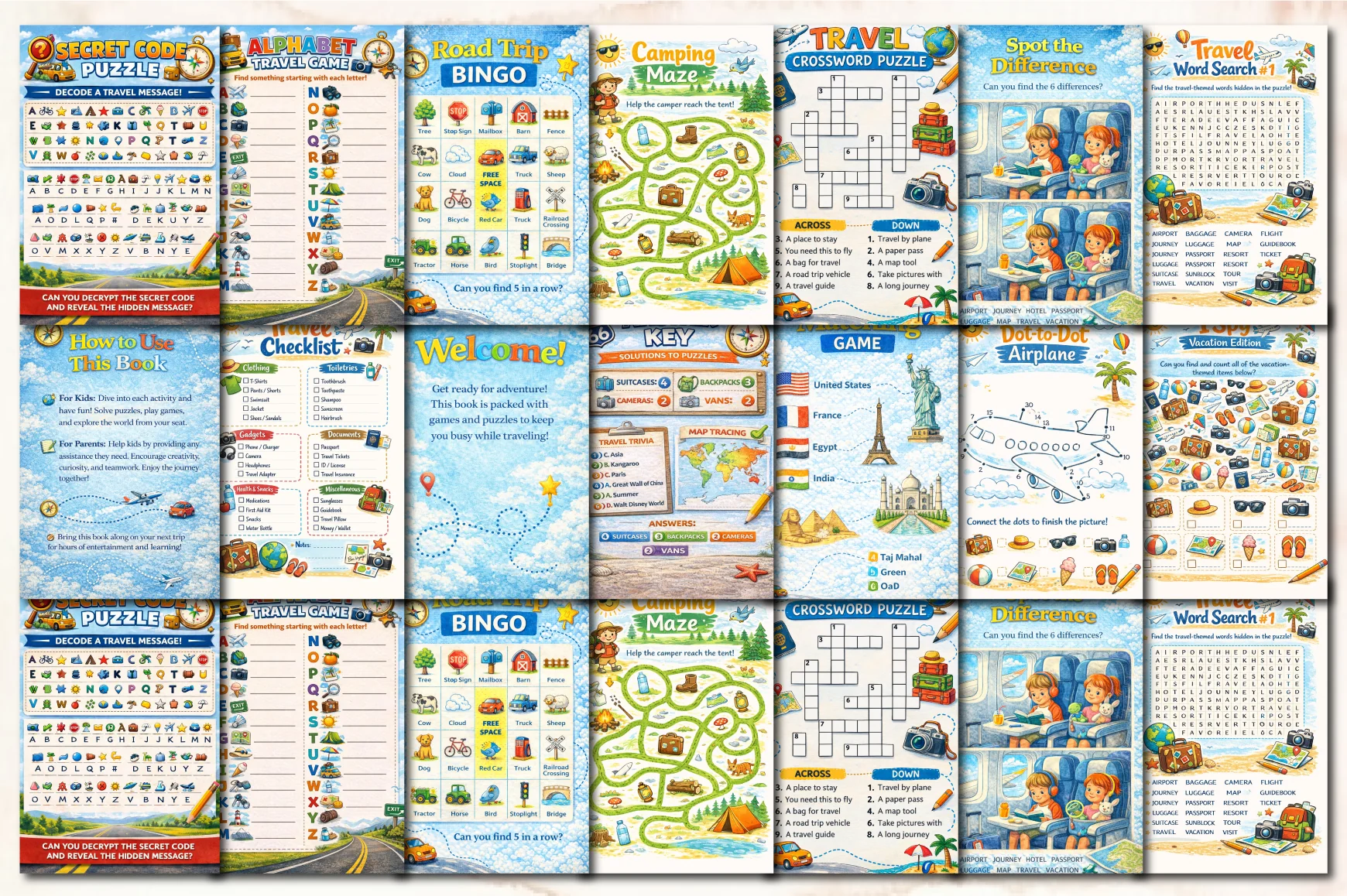 Travel Games & Puzzles Planner for Kids - Image 2