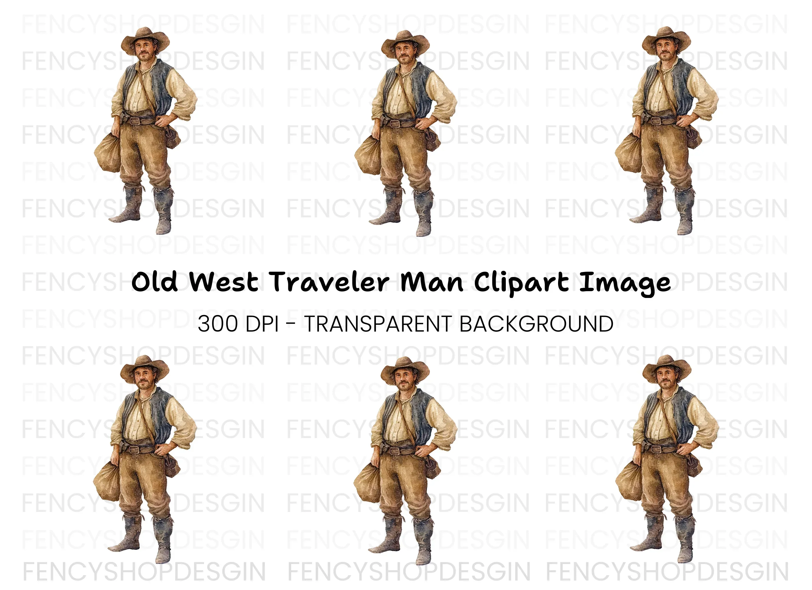 Traveler with Bag Clipart Bundle